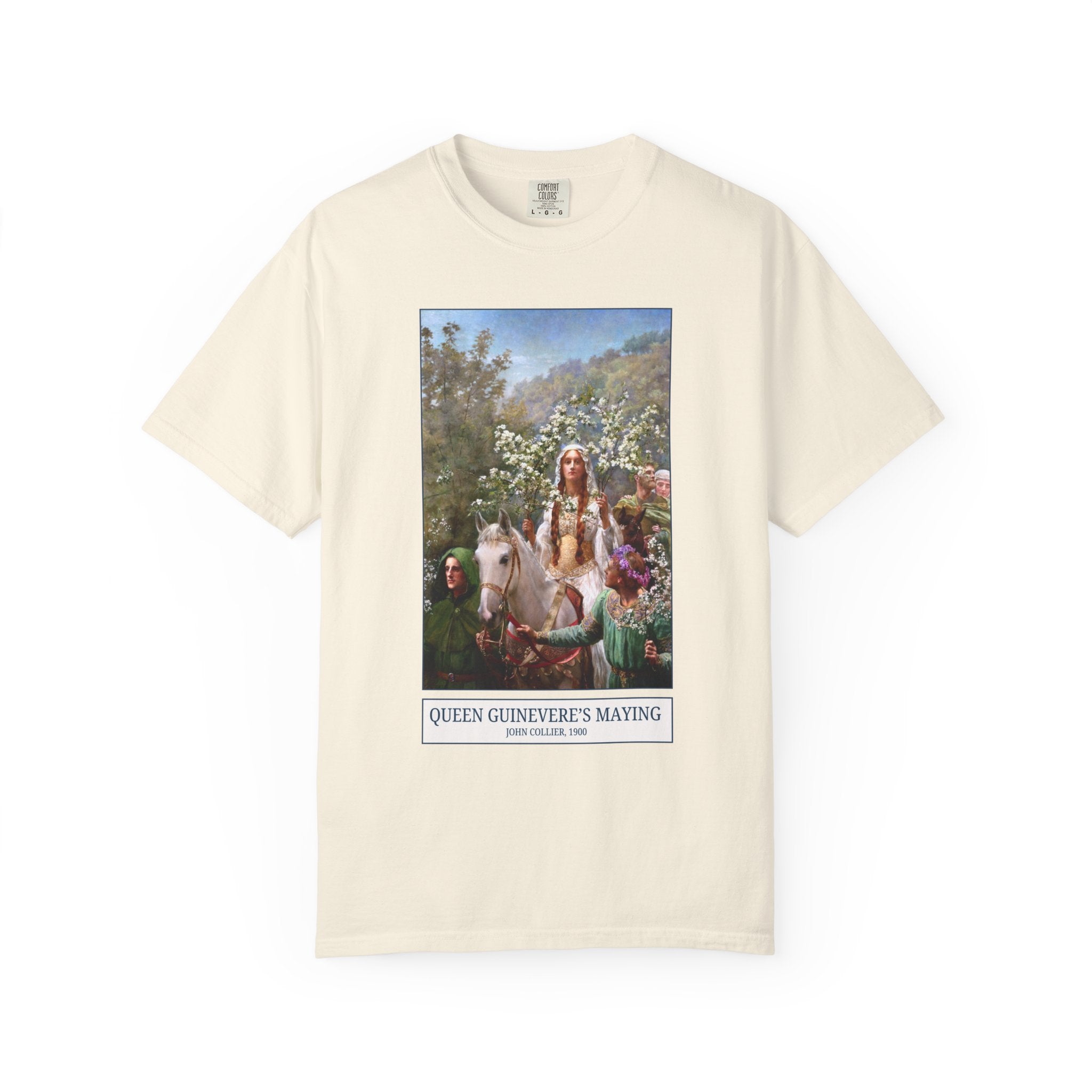 Queen Guinevere's Maying by John Collier, 19th Century Art History, Tennyson's Idylls of the King, Book Lover Tee Shirt for Art Historian - Opal and June