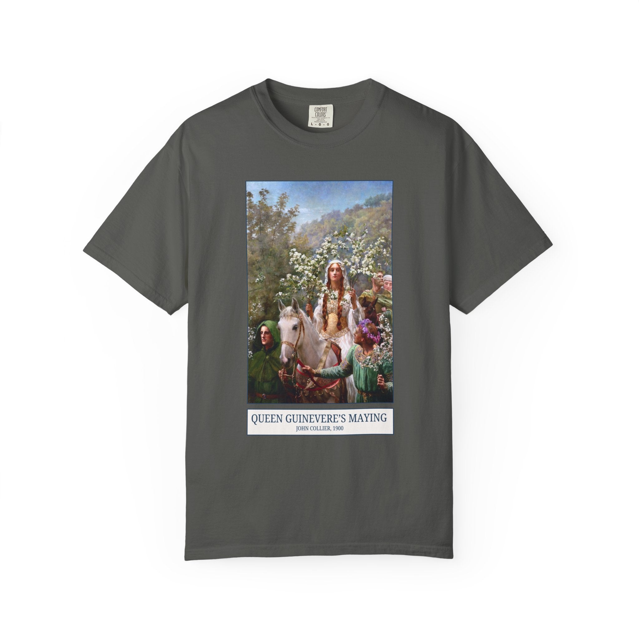 Queen Guinevere's Maying by John Collier, 19th Century Art History, Tennyson's Idylls of the King, Book Lover Tee Shirt for Art Historian - Opal and June