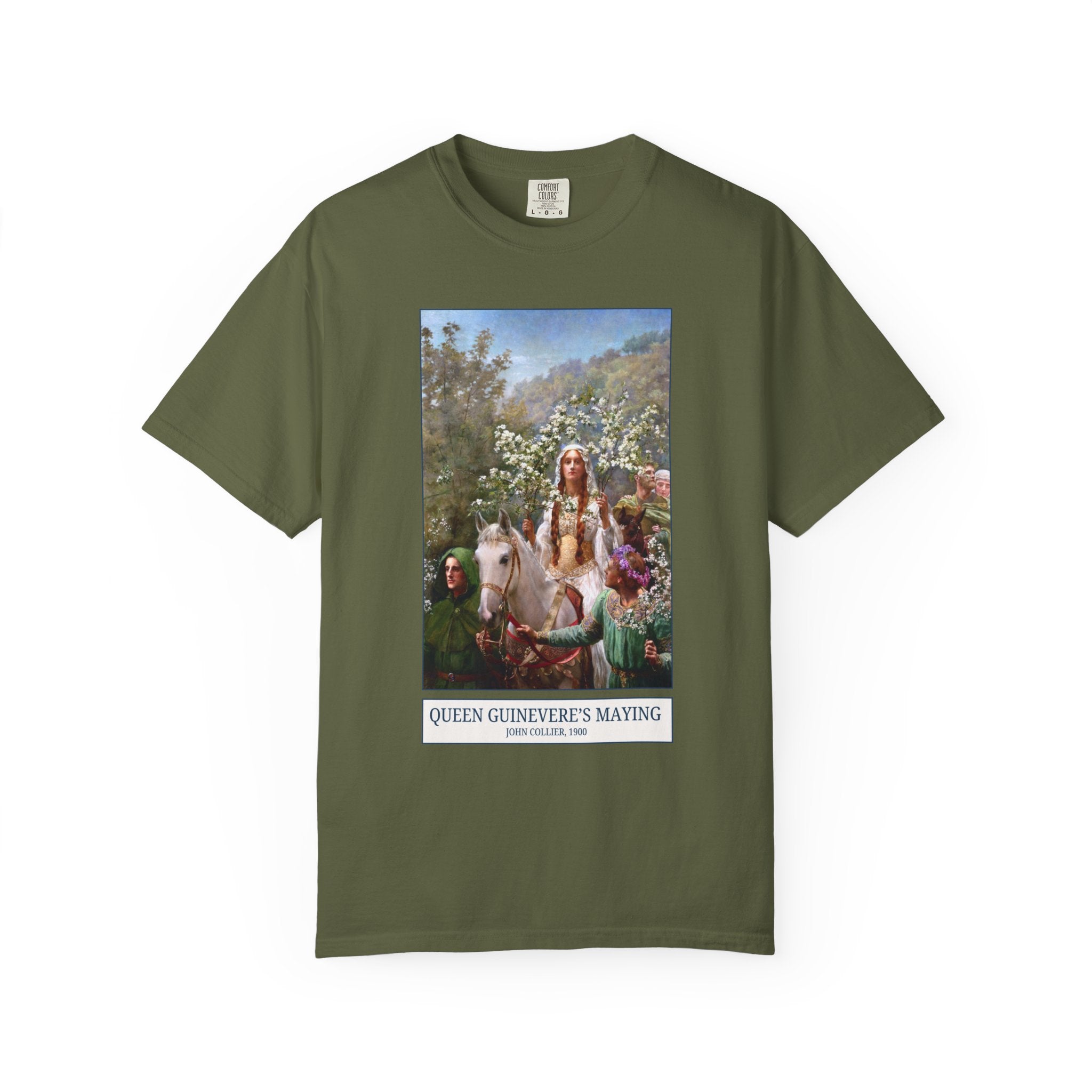 Queen Guinevere's Maying by John Collier, 19th Century Art History, Tennyson's Idylls of the King, Book Lover Tee Shirt for Art Historian - Opal and June