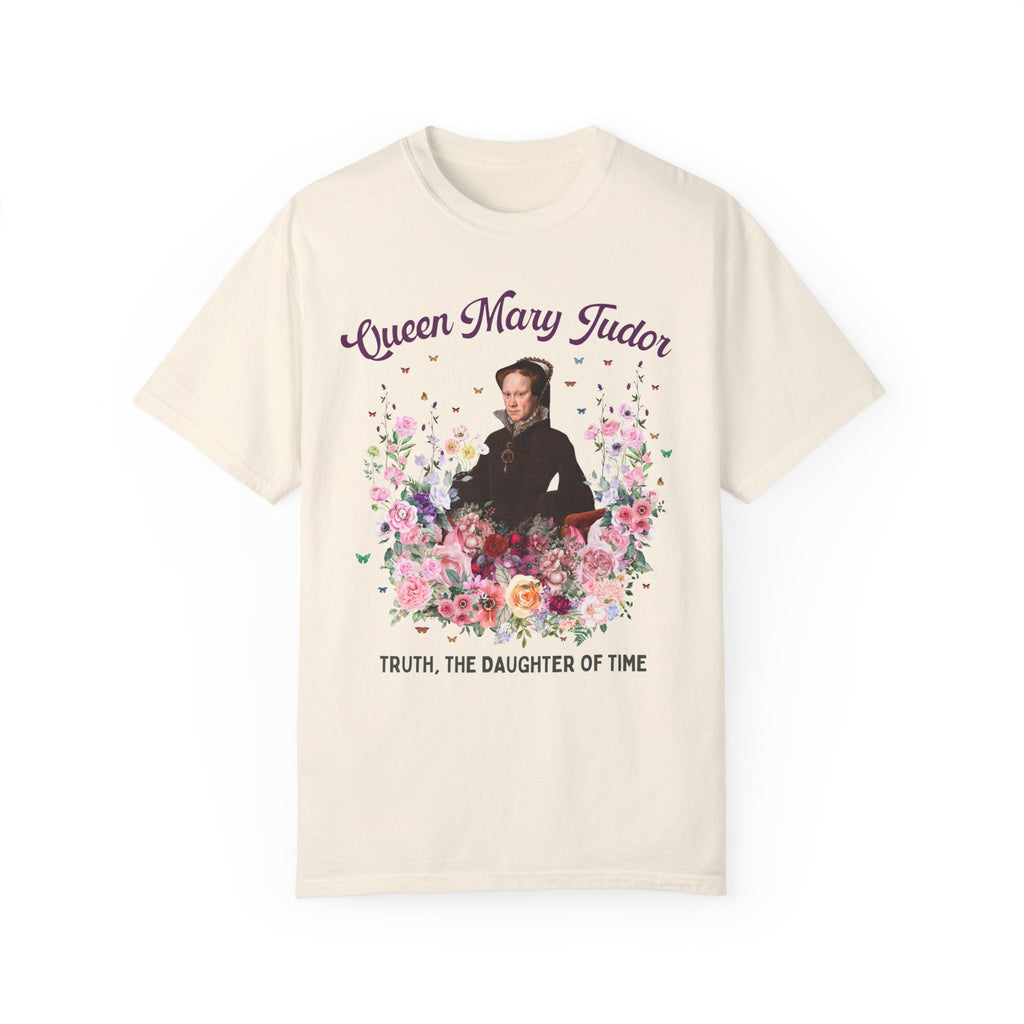 Queen Mary Tudor: Famous Queens European History T-Shirt, Tudor History Gift, 16th Century Women's History, Royal History Tee with Flowers - Opal and June