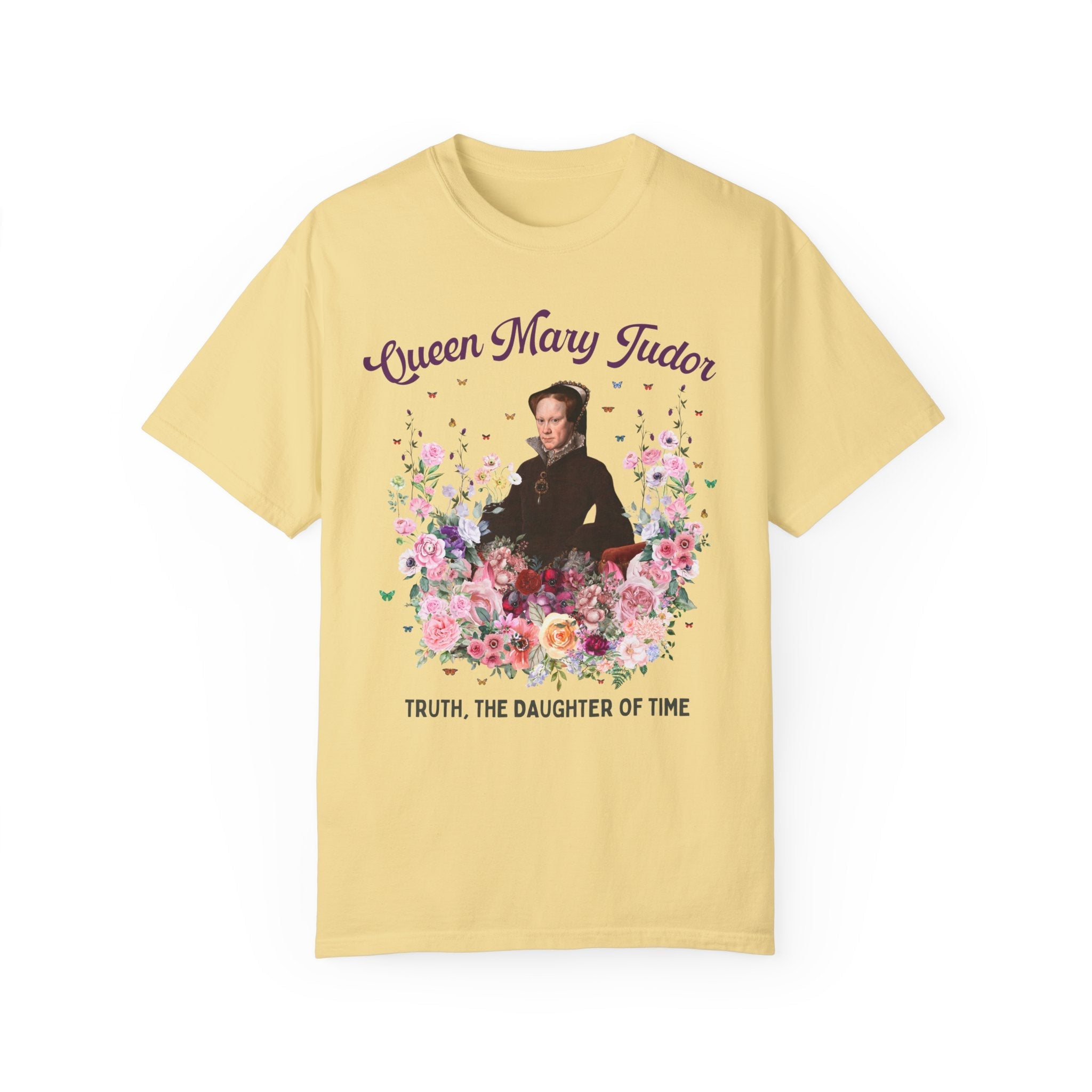 Queen Mary Tudor: Famous Queens European History T-Shirt, Tudor History Gift, 16th Century Women's History, Royal History Tee with Flowers - Opal and June