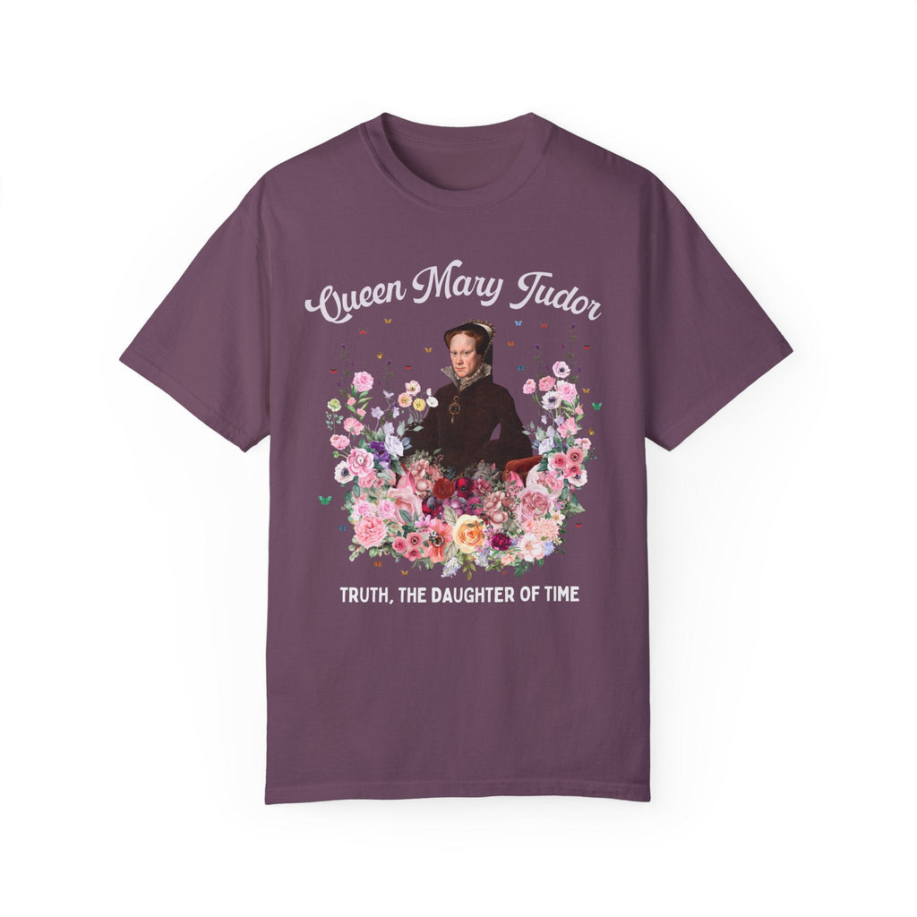 Queen Mary Tudor: Famous Queens European History T-Shirt, Tudor History Gift, 16th Century Women's History, Royal History Tee with Flowers - Opal and June