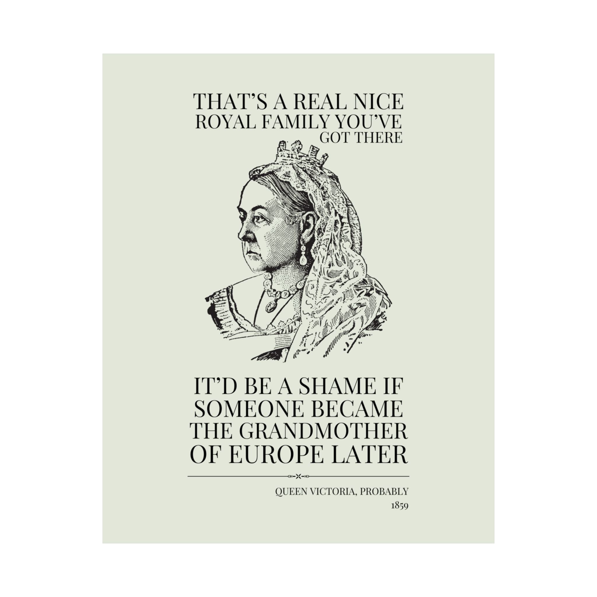 Queen Victoria English History Poster Print: The Grandmother of Europe - Opal and June