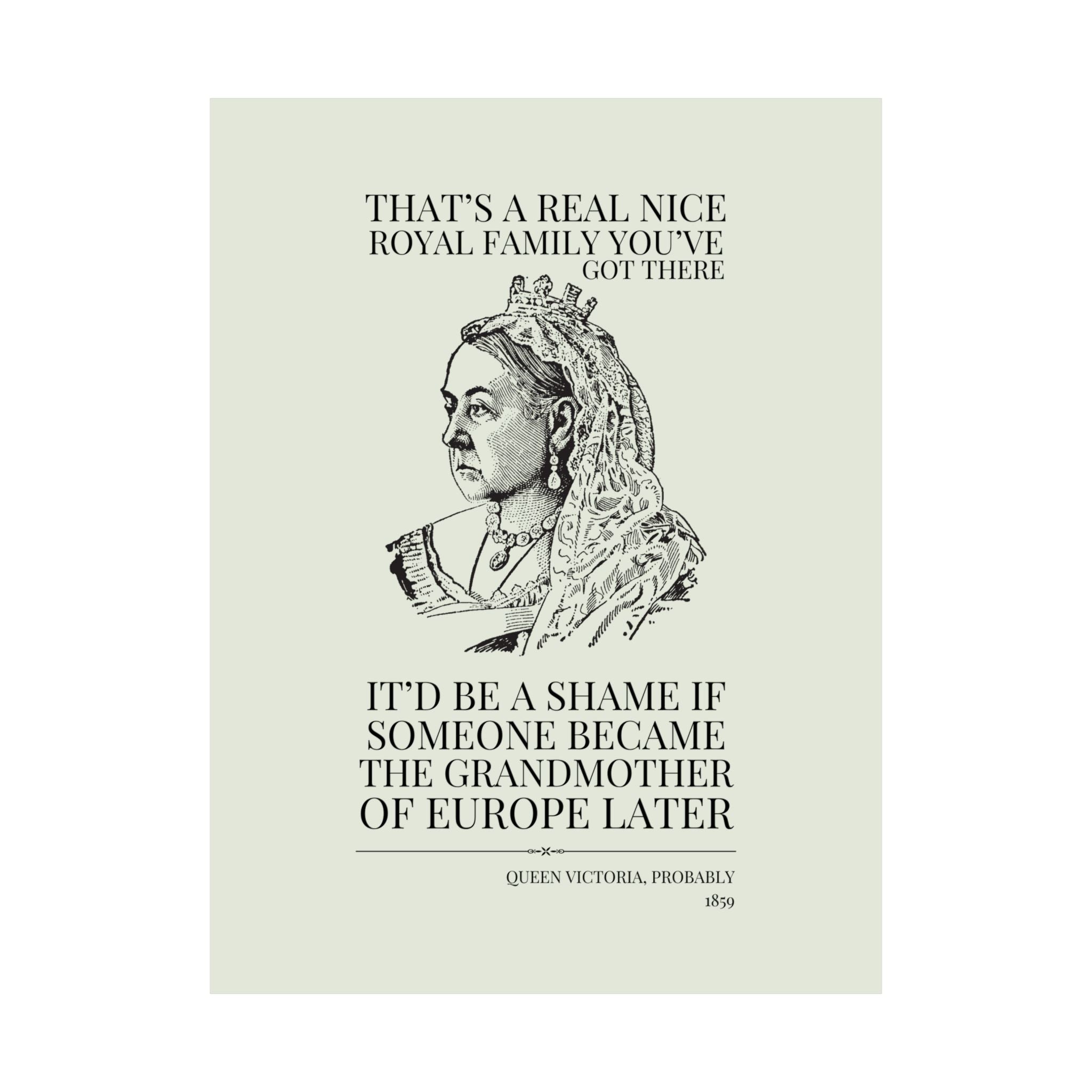 Queen Victoria English History Poster Print: The Grandmother of Europe - Opal and June