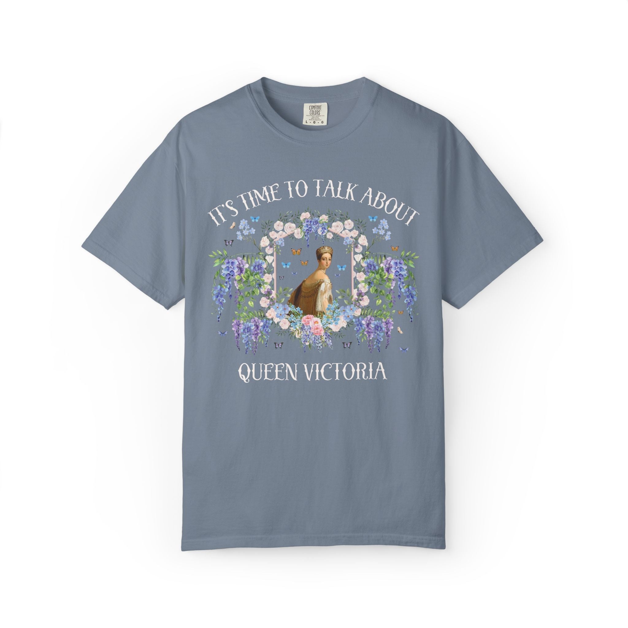 Queen Victoria Floral Cottagecore Tee Shirt: It's Time to Talk About Queen Victoria, Cute English History Famous Queens T-Shirt with Flowers - Opal and June