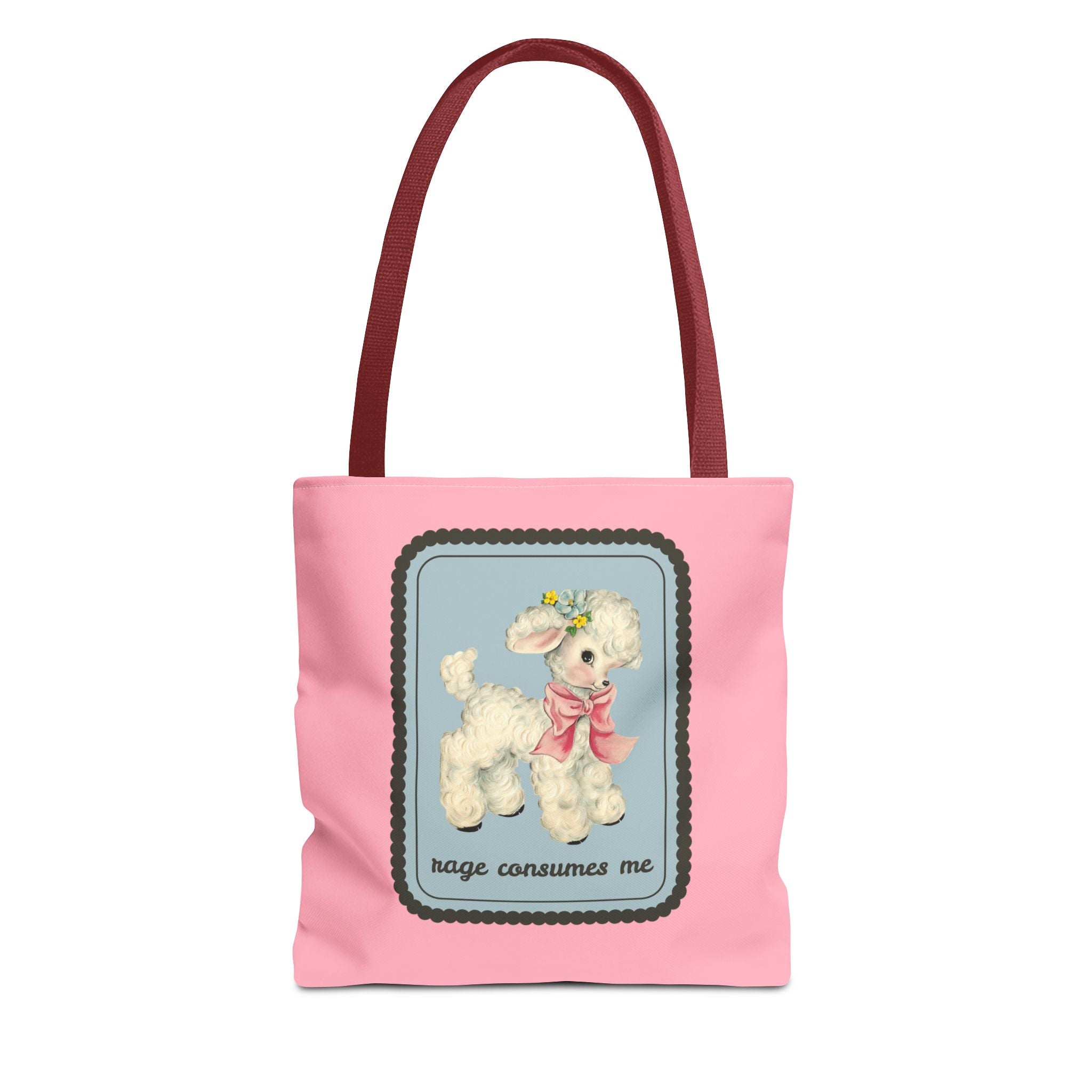 Rage Consumes Me Tote Bag with Flowers, Animal Lover Gift for Daughter or Sister, Funny Sarcastic Feminist Tote Bag for Democrat or Mom - Opal and June