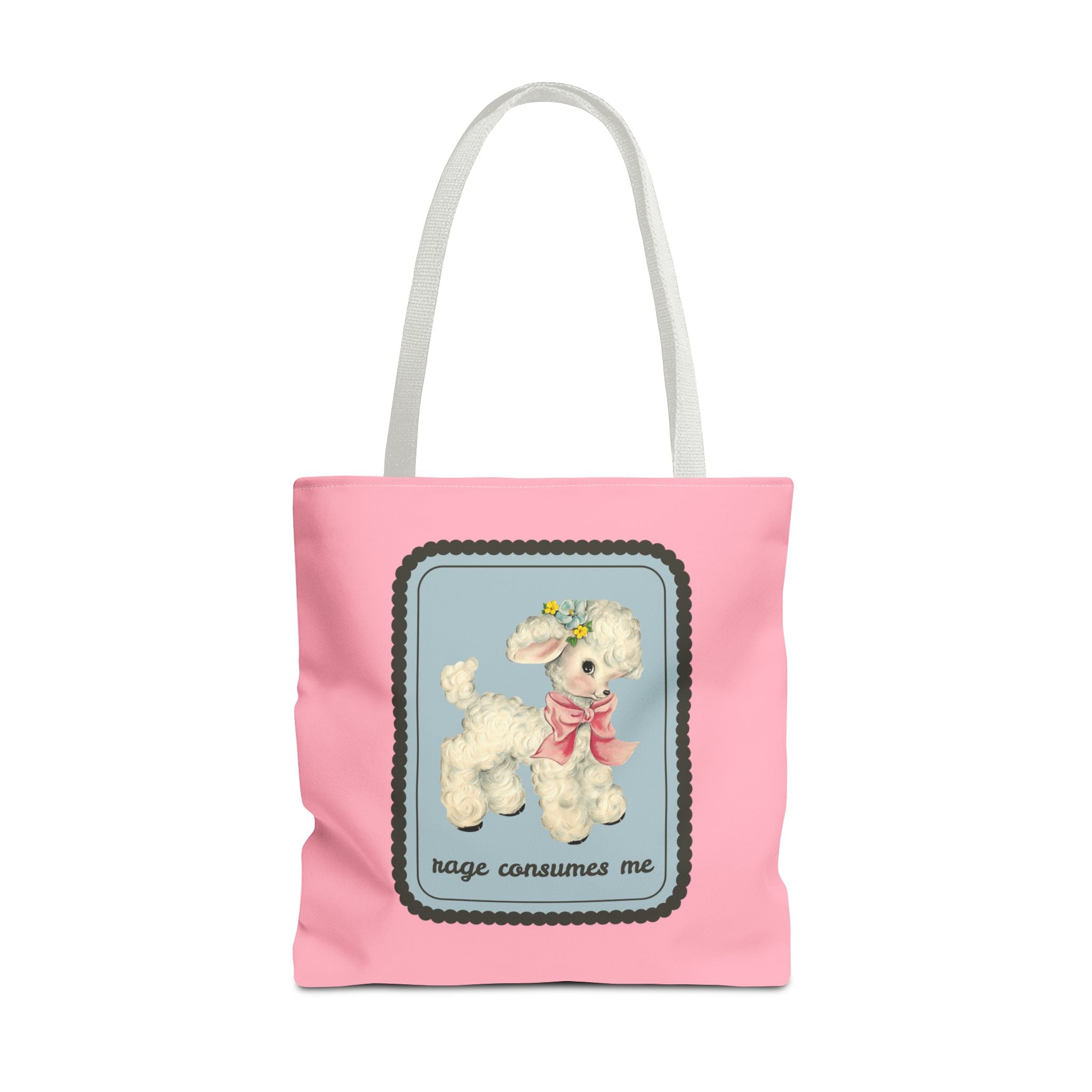 Rage Consumes Me Tote Bag with Flowers, Animal Lover Gift for Daughter or Sister, Funny Sarcastic Feminist Tote Bag for Democrat or Mom - Opal and June