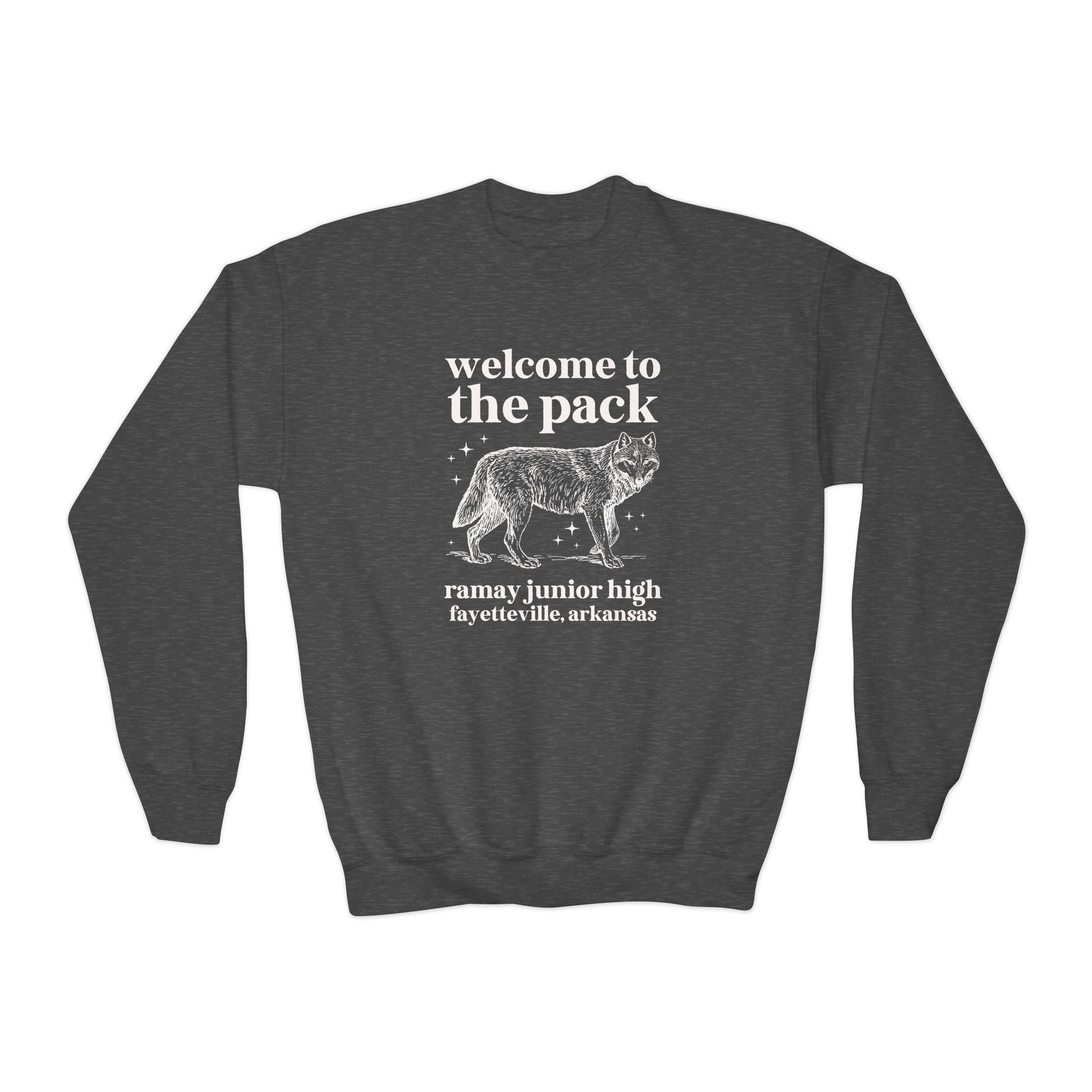 Ramay Junior High School Kids Sweatshirt: Welcome to the Pack | FPS + Opal and June Kids Sweatshirt, Fayetteville Public Schools - Opal and June