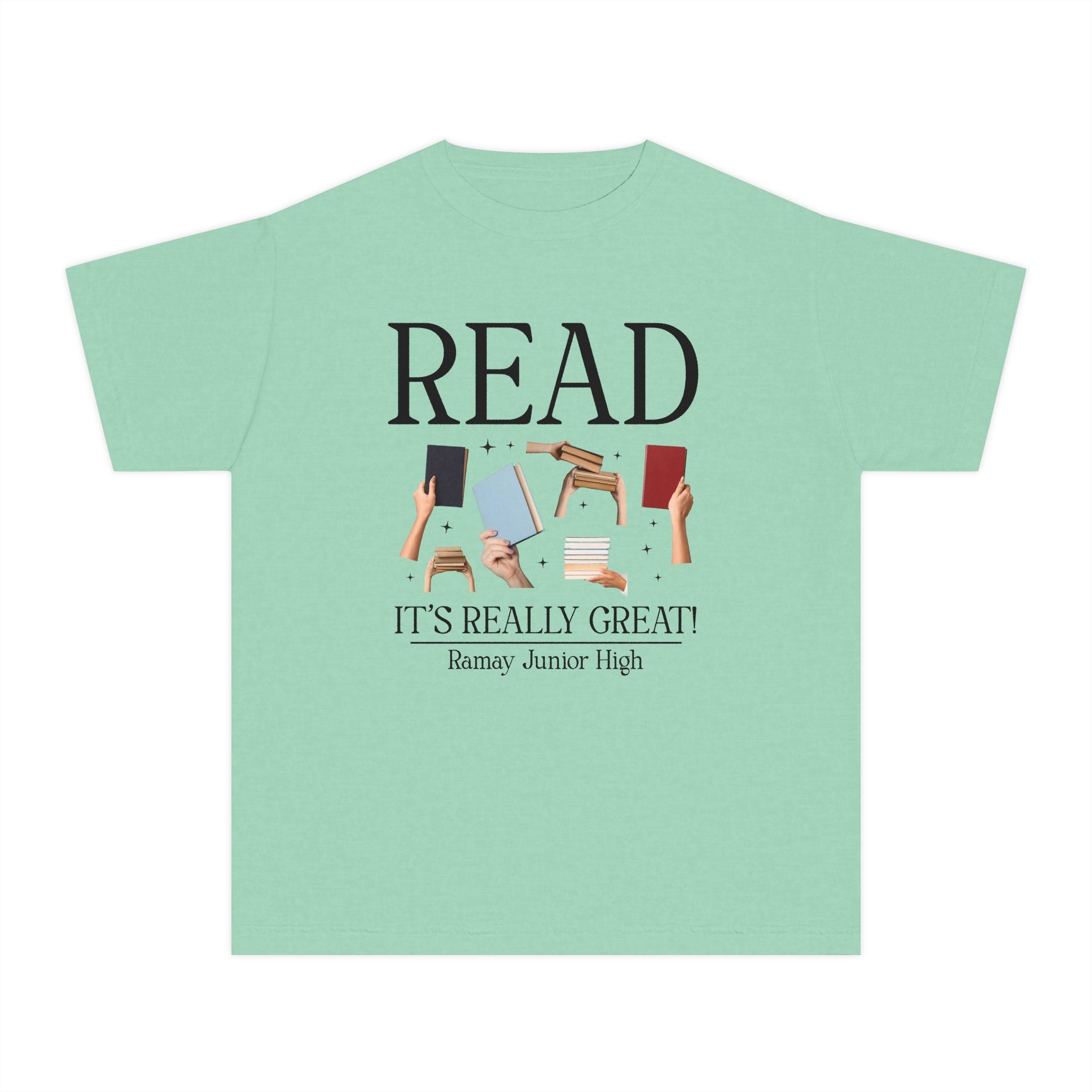 Ramay Junior High School Kids Tee Shirt: Read It's Really Great | FPS + Opal and June Kids Tee Shirt, Fayetteville Public Schools - Opal and June