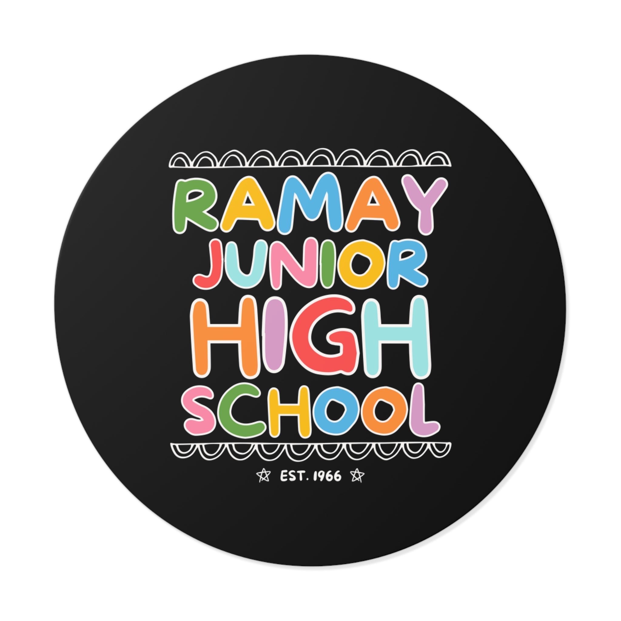 Ramay Junior High School Sticker: Rainbow Letters - Opal and June