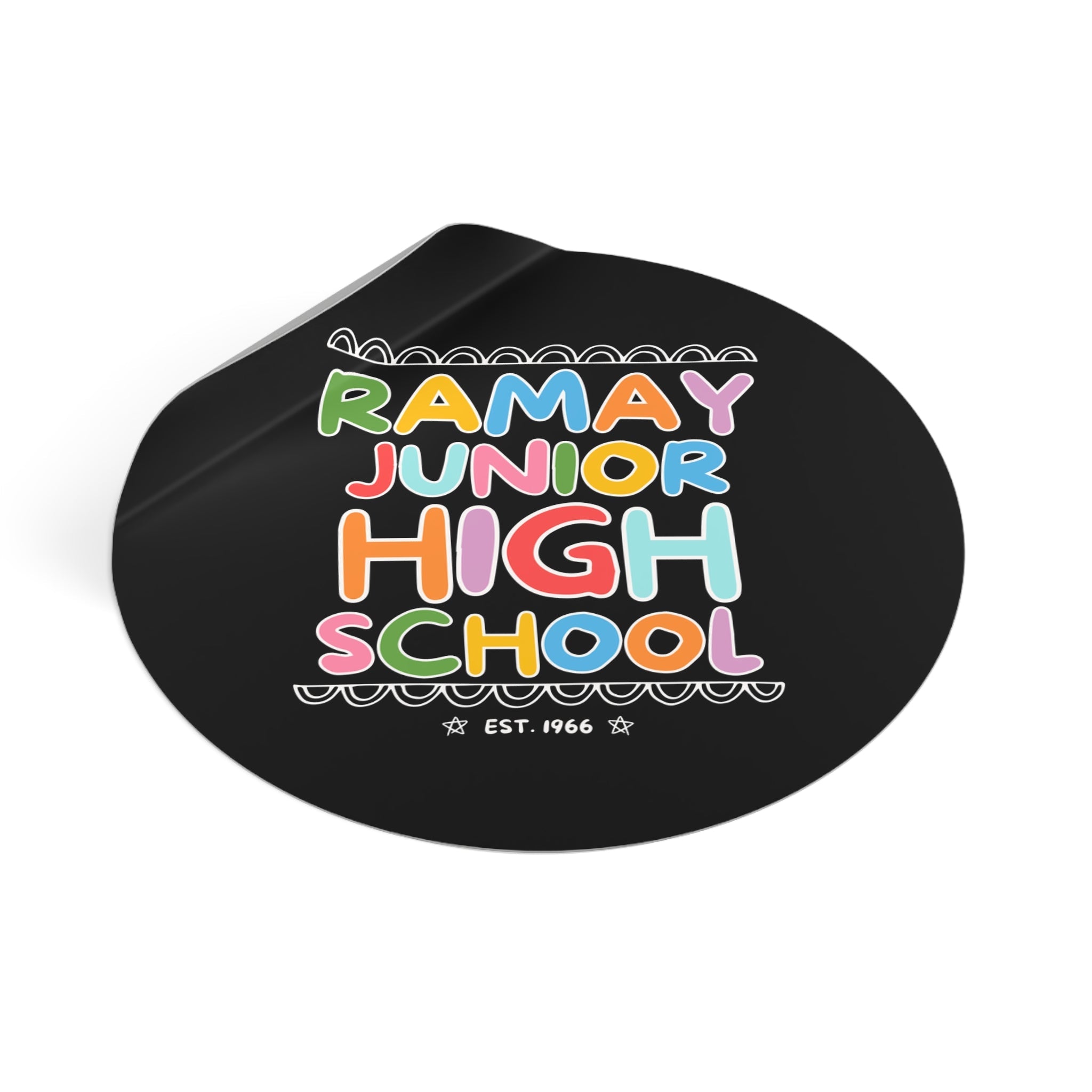 Ramay Junior High School Sticker: Rainbow Letters - Opal and June