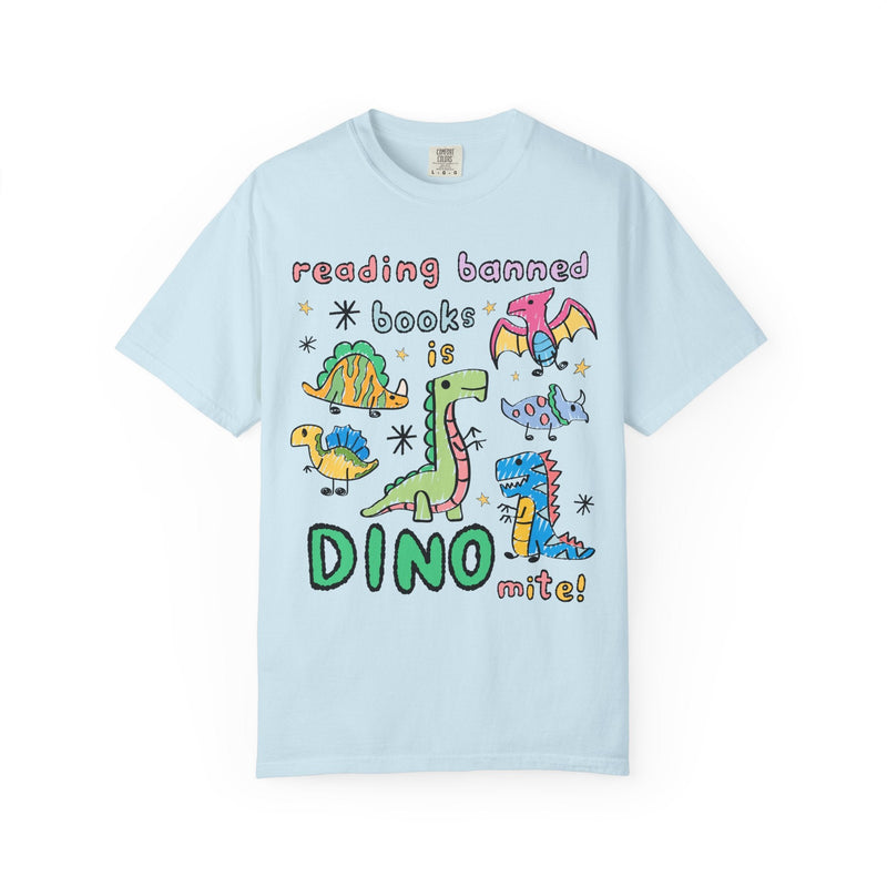Read Banned Books Dinosaur Lover Tee Shirt for Scientist Who Loves Reading, Funny Saying Bookish T-Shirt, Book Lover Gift for Paleontologist - Opal and June