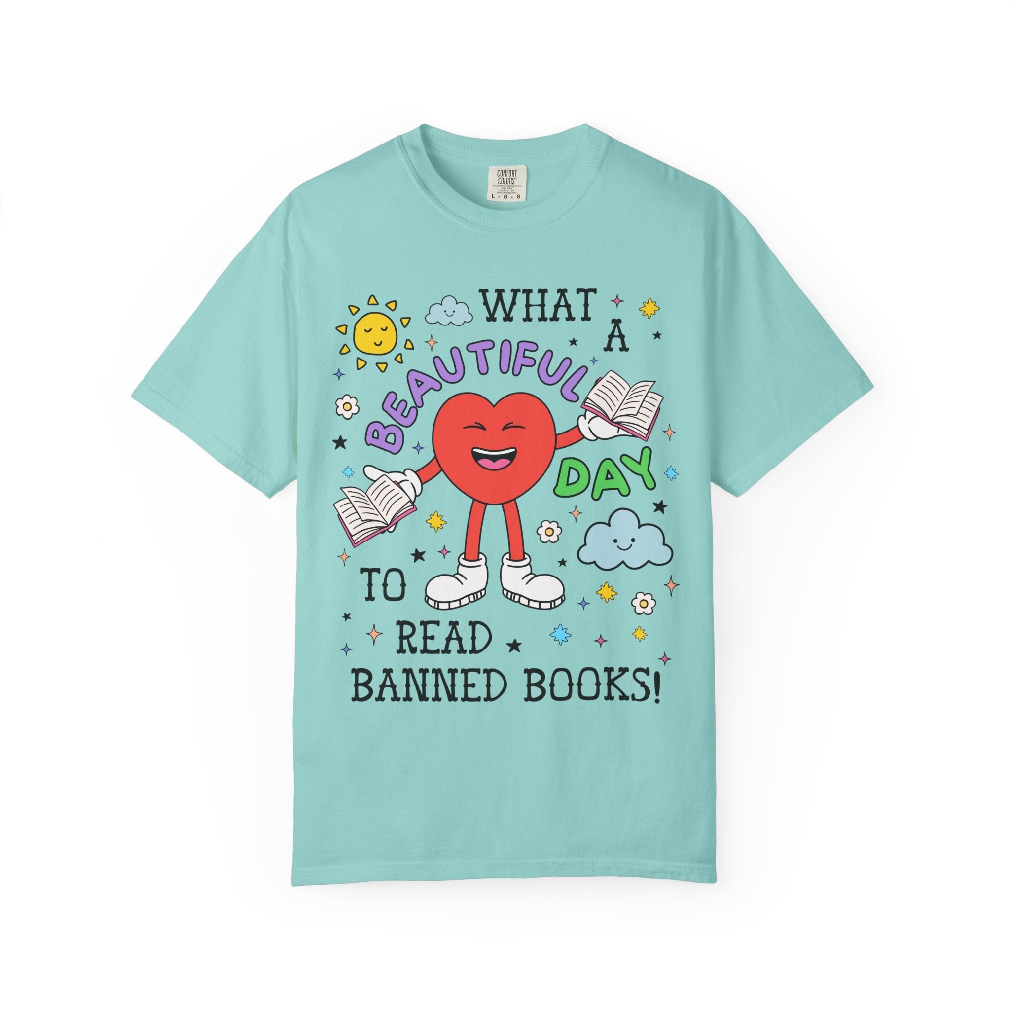 Read Banned Books Librarian T-Shirt for Reading Teacher or Leftist Bookworm, Cute 90s Aesthetic Book Lover Gift Idea, Literature Professor - Opal and June