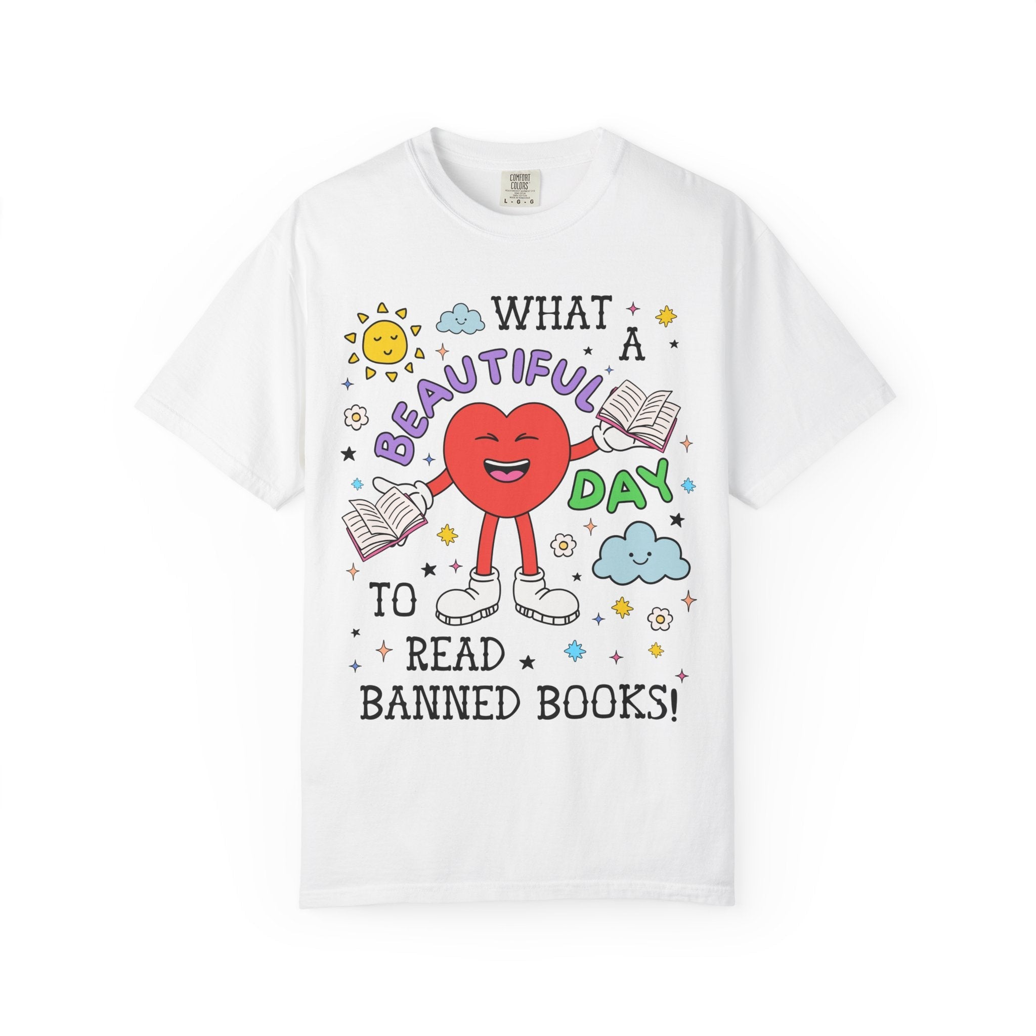 Read Banned Books Librarian T-Shirt for Reading Teacher or Leftist Bookworm, Cute 90s Aesthetic Book Lover Gift Idea, Literature Professor - Opal and June