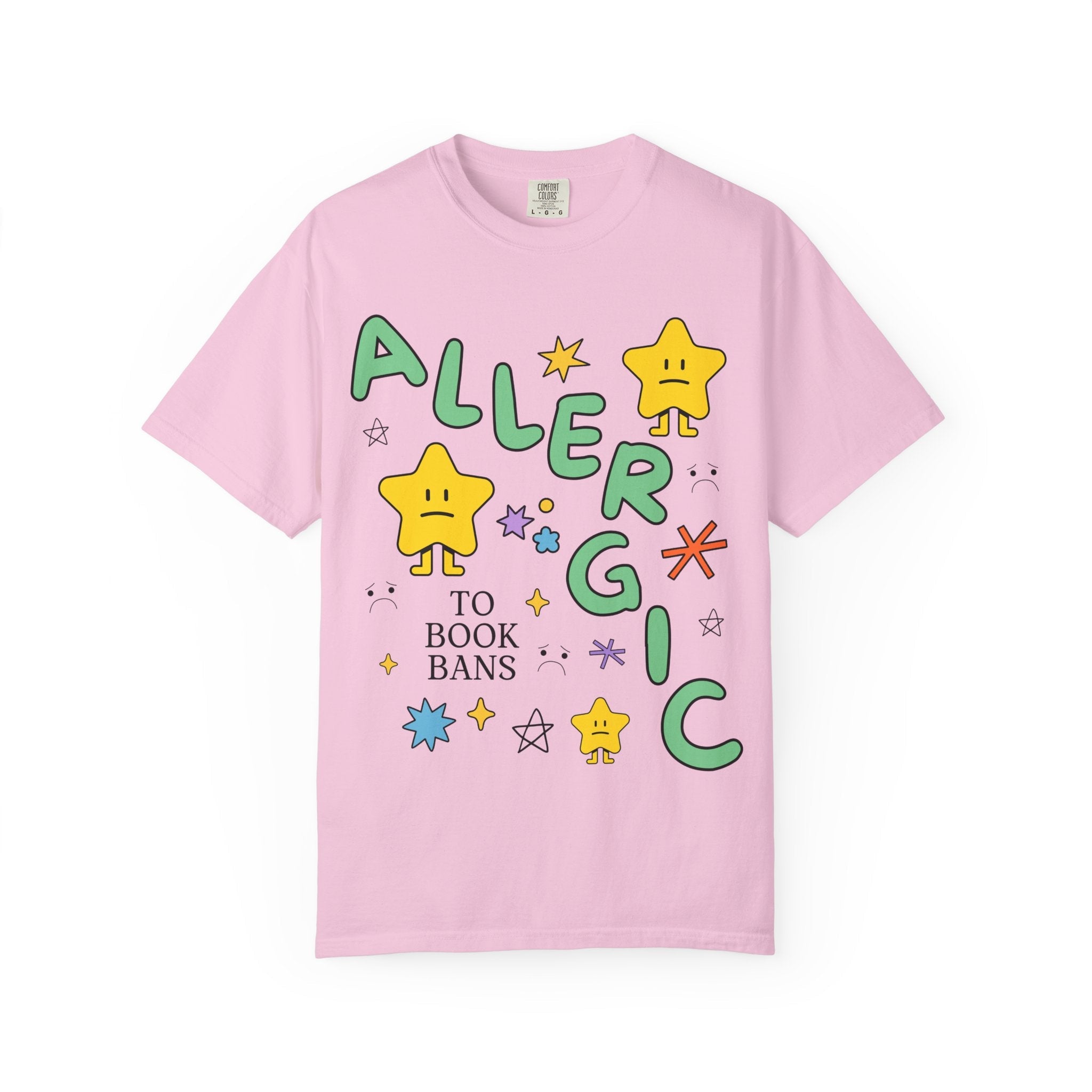 Read Banned Books Tee Shirt with Funny Saying: Allergic to Book Bans T-Shirt for Librarian or Book Author, Cute Literature Professor Tee - Opal and June