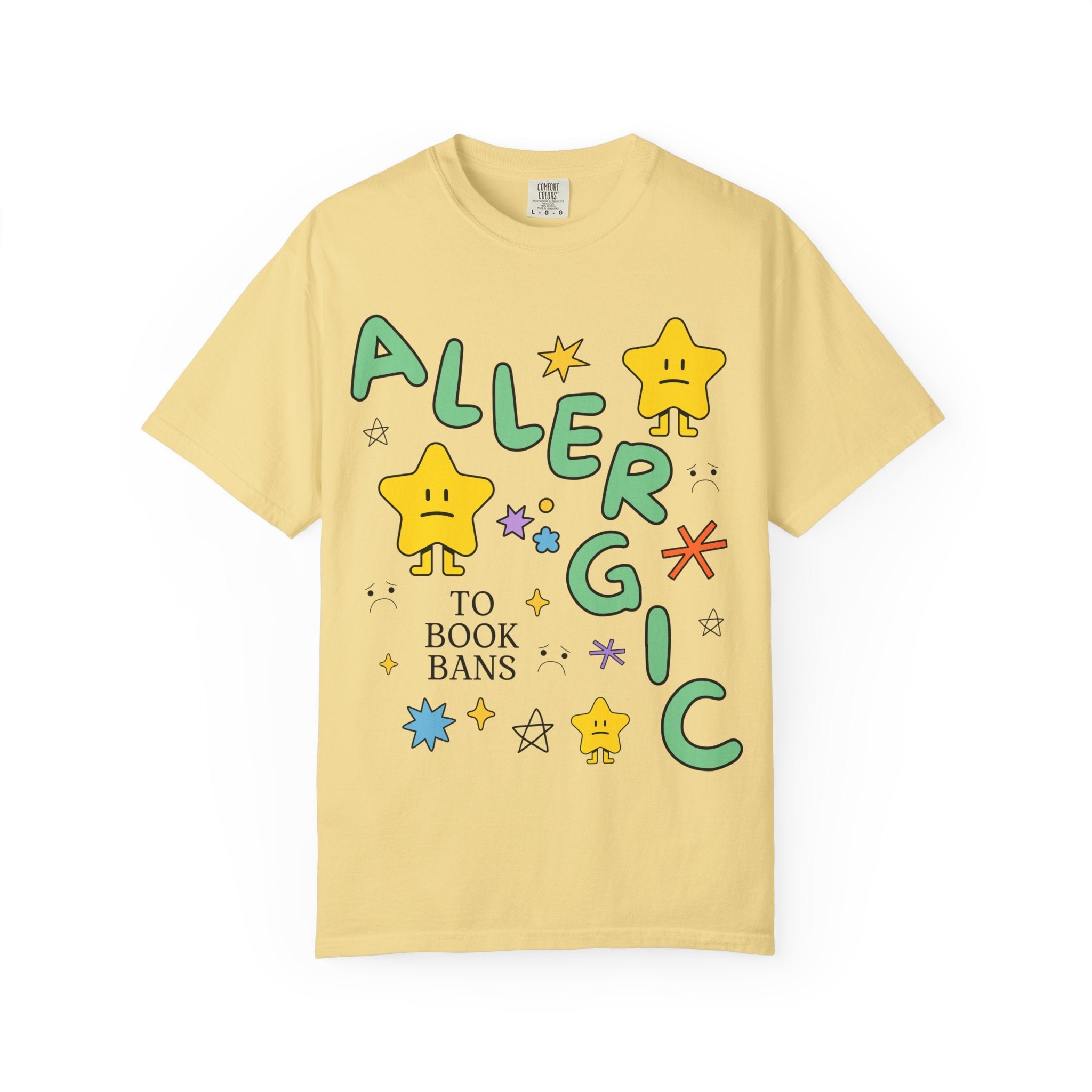 Read Banned Books Tee Shirt with Funny Saying: Allergic to Book Bans T-Shirt for Librarian or Book Author, Cute Literature Professor Tee - Opal and June