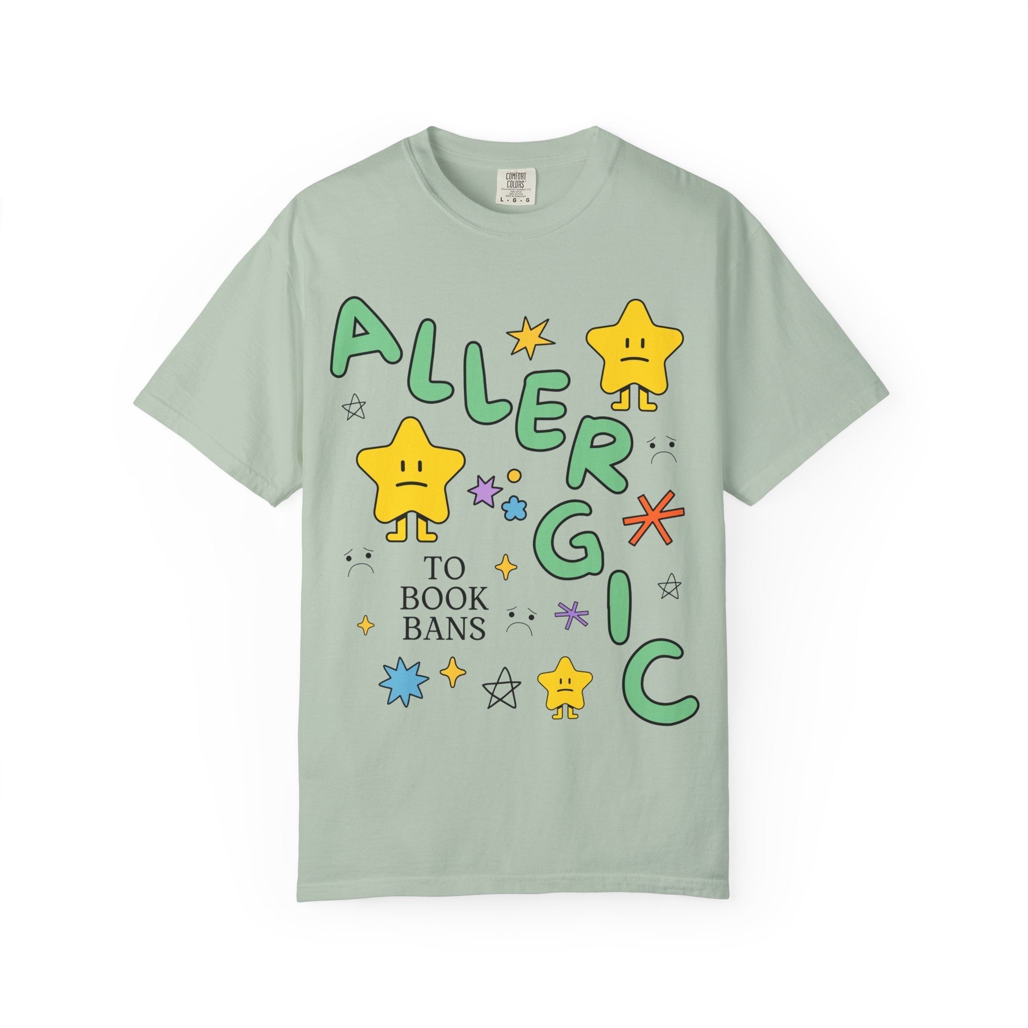 Read Banned Books Tee Shirt with Funny Saying: Allergic to Book Bans T-Shirt for Librarian or Book Author, Cute Literature Professor Tee - Opal and June