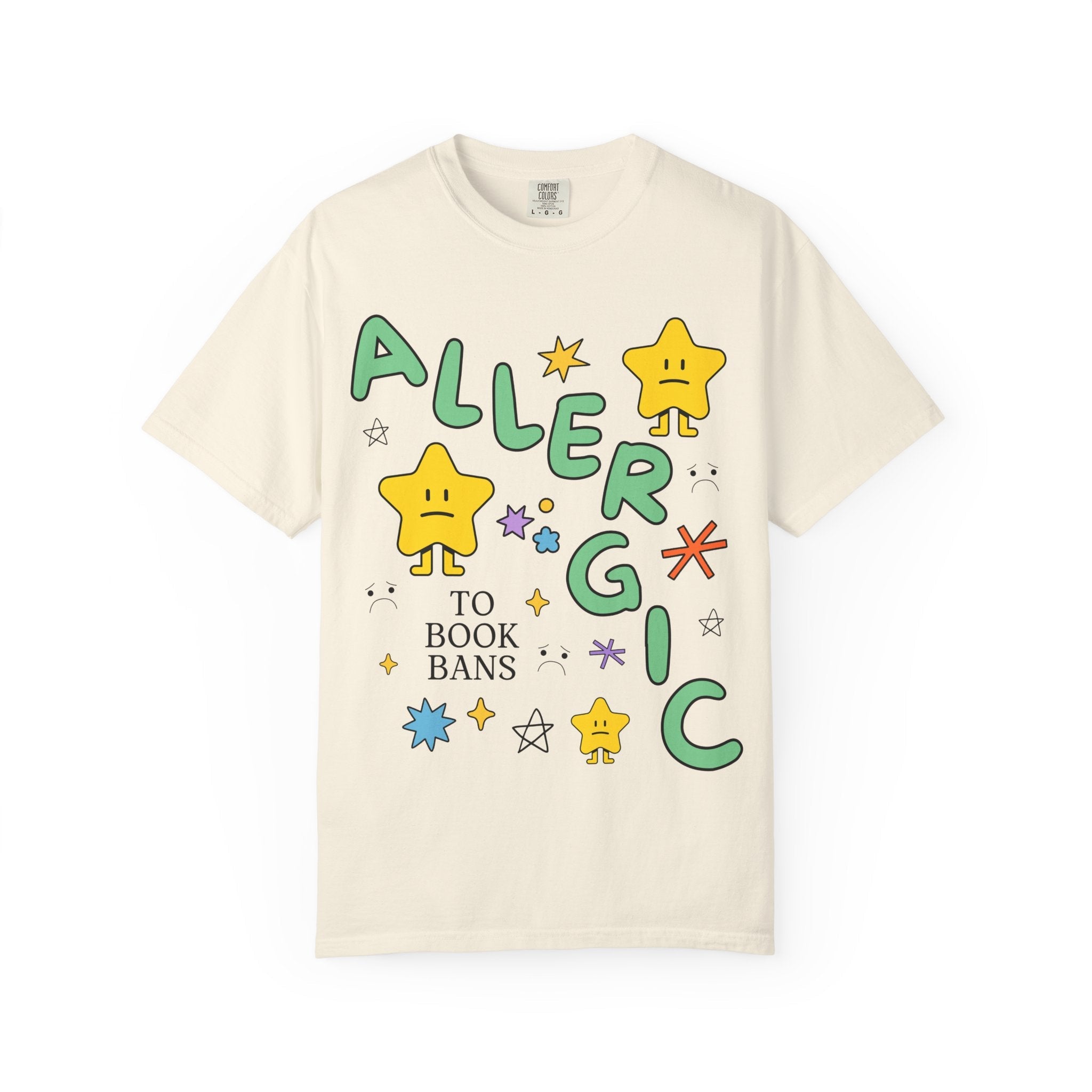 Read Banned Books Tee Shirt with Funny Saying: Allergic to Book Bans T-Shirt for Librarian or Book Author, Cute Literature Professor Tee - Opal and June