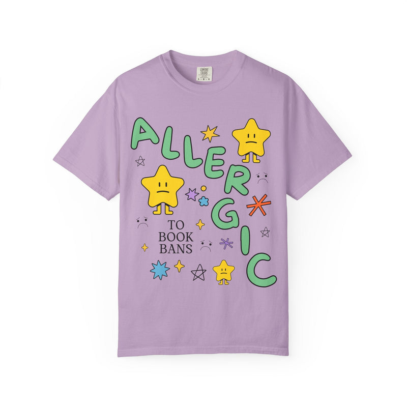Read Banned Books Tee Shirt with Funny Saying: Allergic to Book Bans T-Shirt for Librarian or Book Author, Cute Literature Professor Tee - Opal and June
