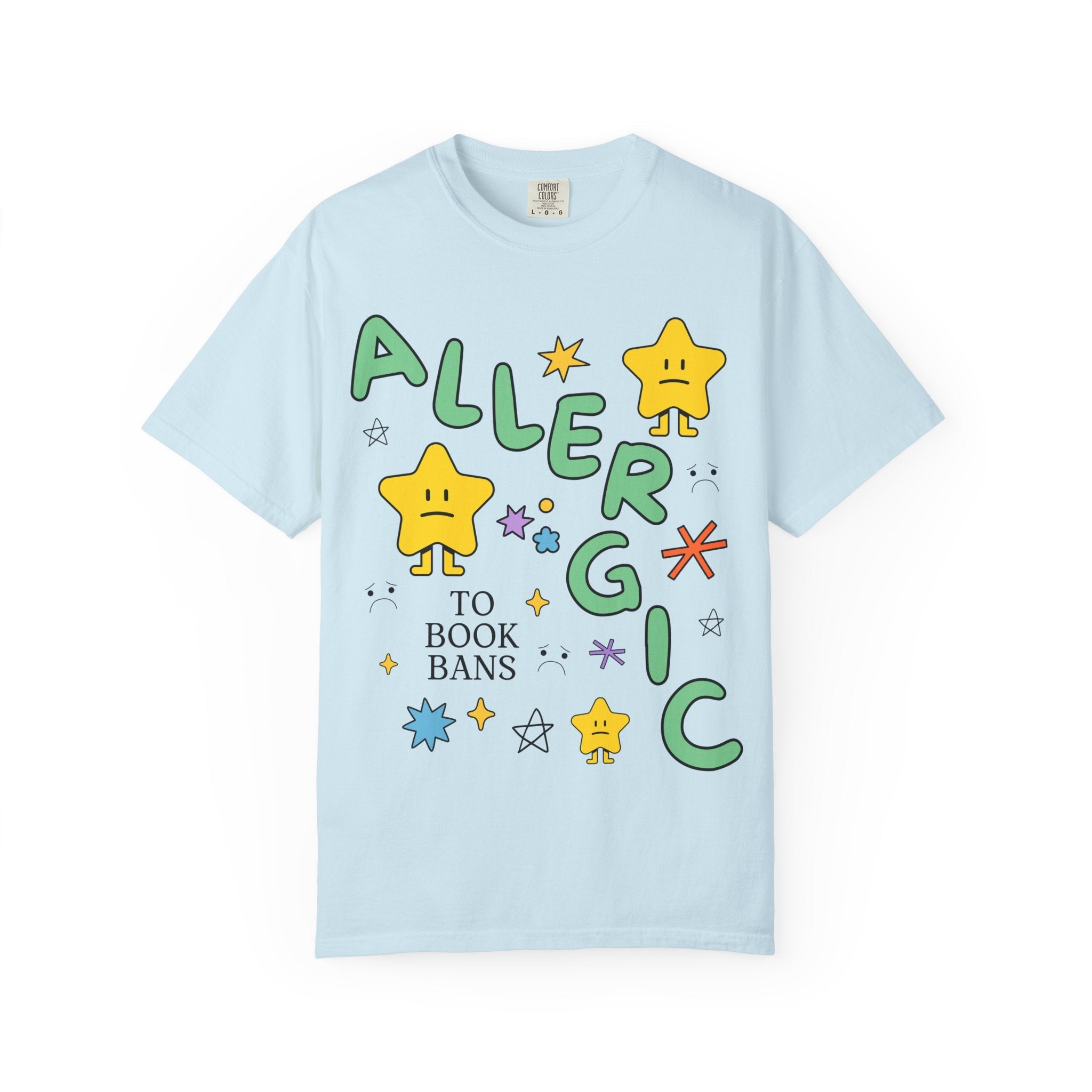 Read Banned Books Tee Shirt with Funny Saying: Allergic to Book Bans T-Shirt for Librarian or Book Author, Cute Literature Professor Tee - Opal and June