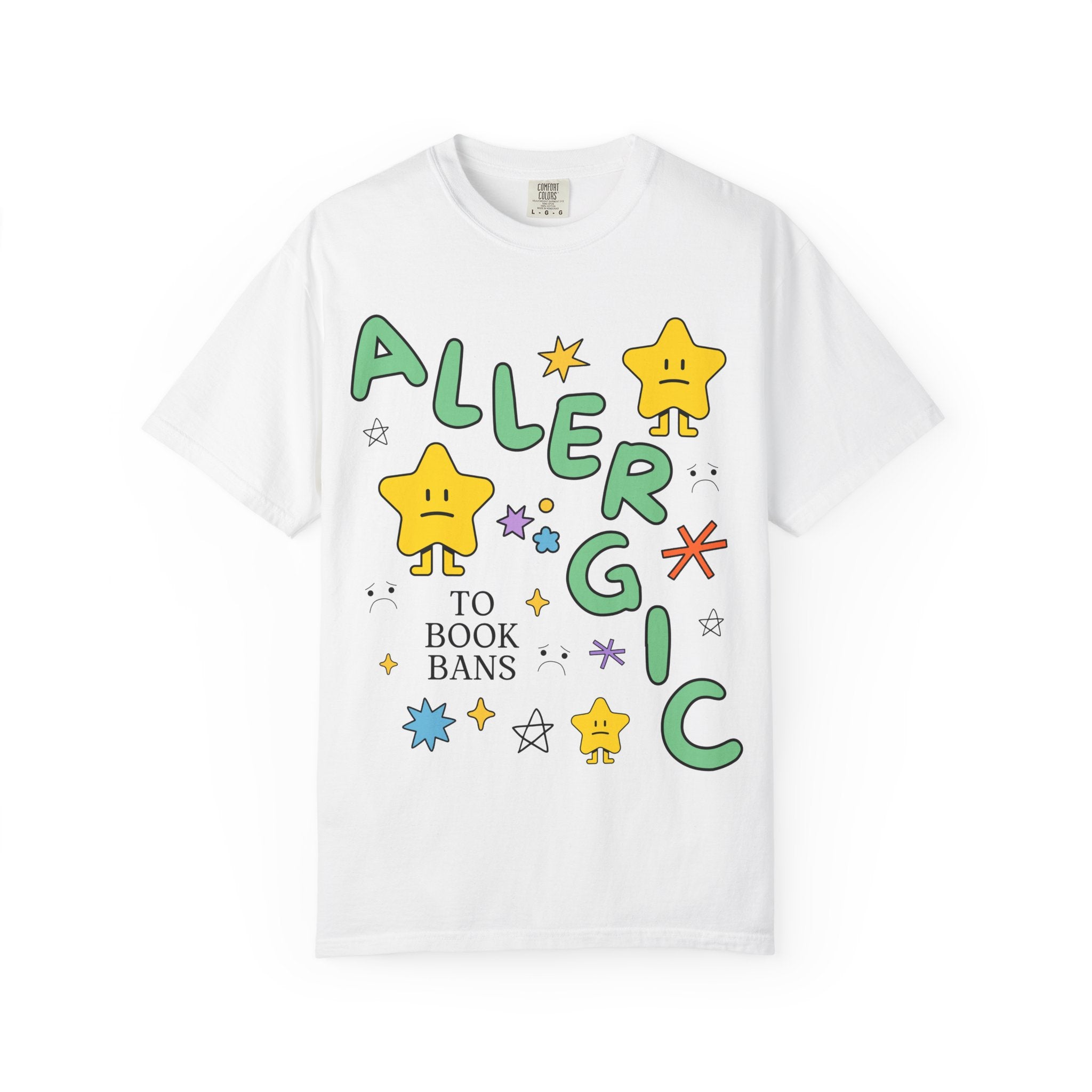 Read Banned Books Tee Shirt with Funny Saying: Allergic to Book Bans T-Shirt for Librarian or Book Author, Cute Literature Professor Tee - Opal and June