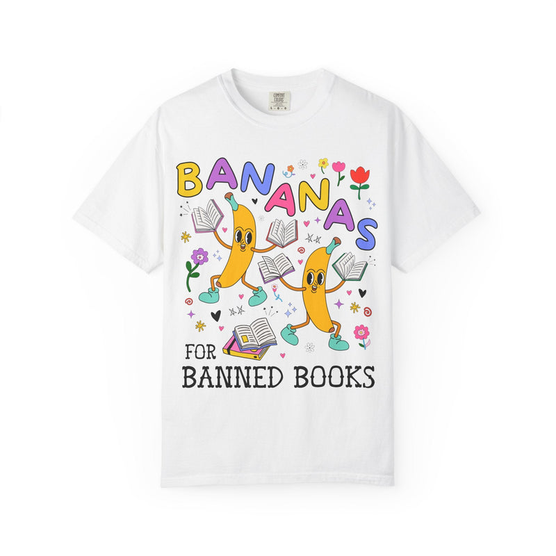 Read Banned Books Tee Shirt with Funny Saying: Bananas for Banned Books Fruit Lover T-Shirt for Librarian, Cute Literature Professor Tee - Opal and June