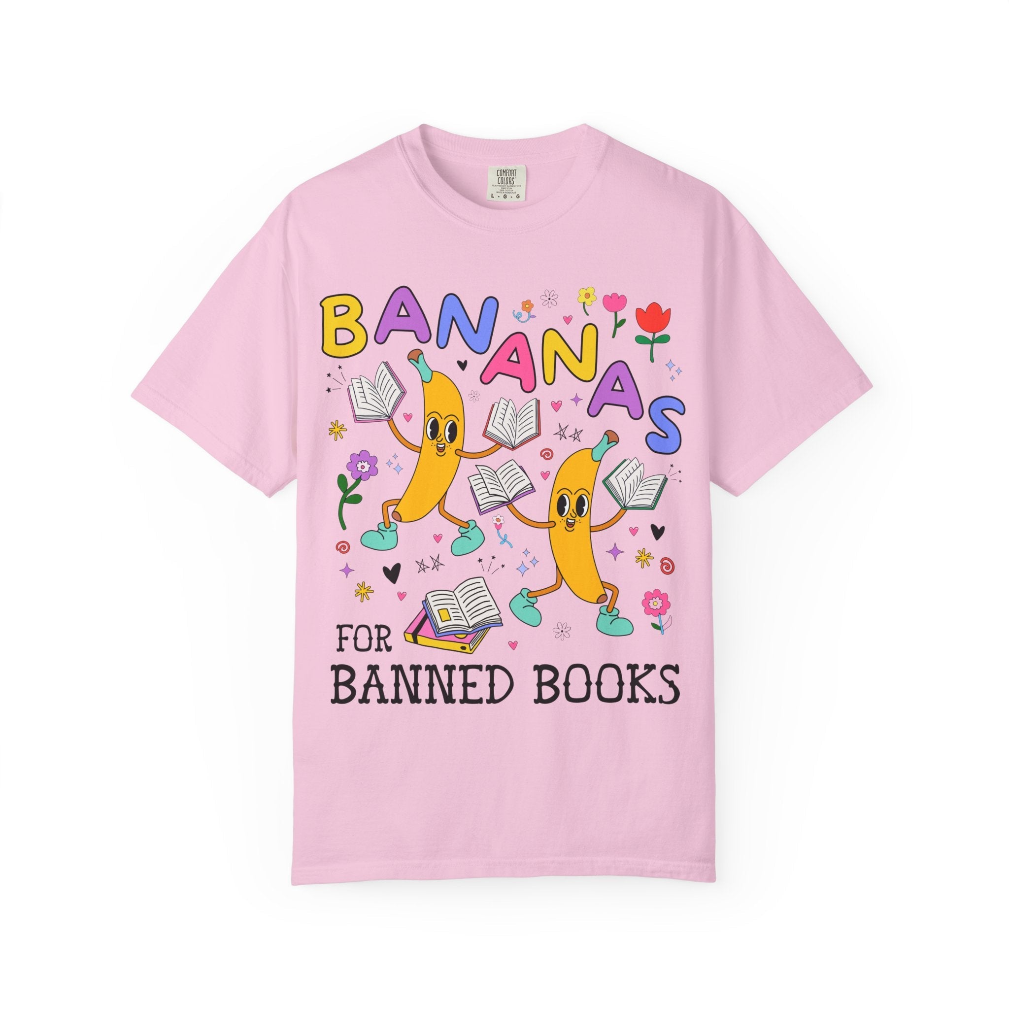 Read Banned Books Tee Shirt with Funny Saying: Bananas for Banned Books Fruit Lover T-Shirt for Librarian, Cute Literature Professor Tee - Opal and June