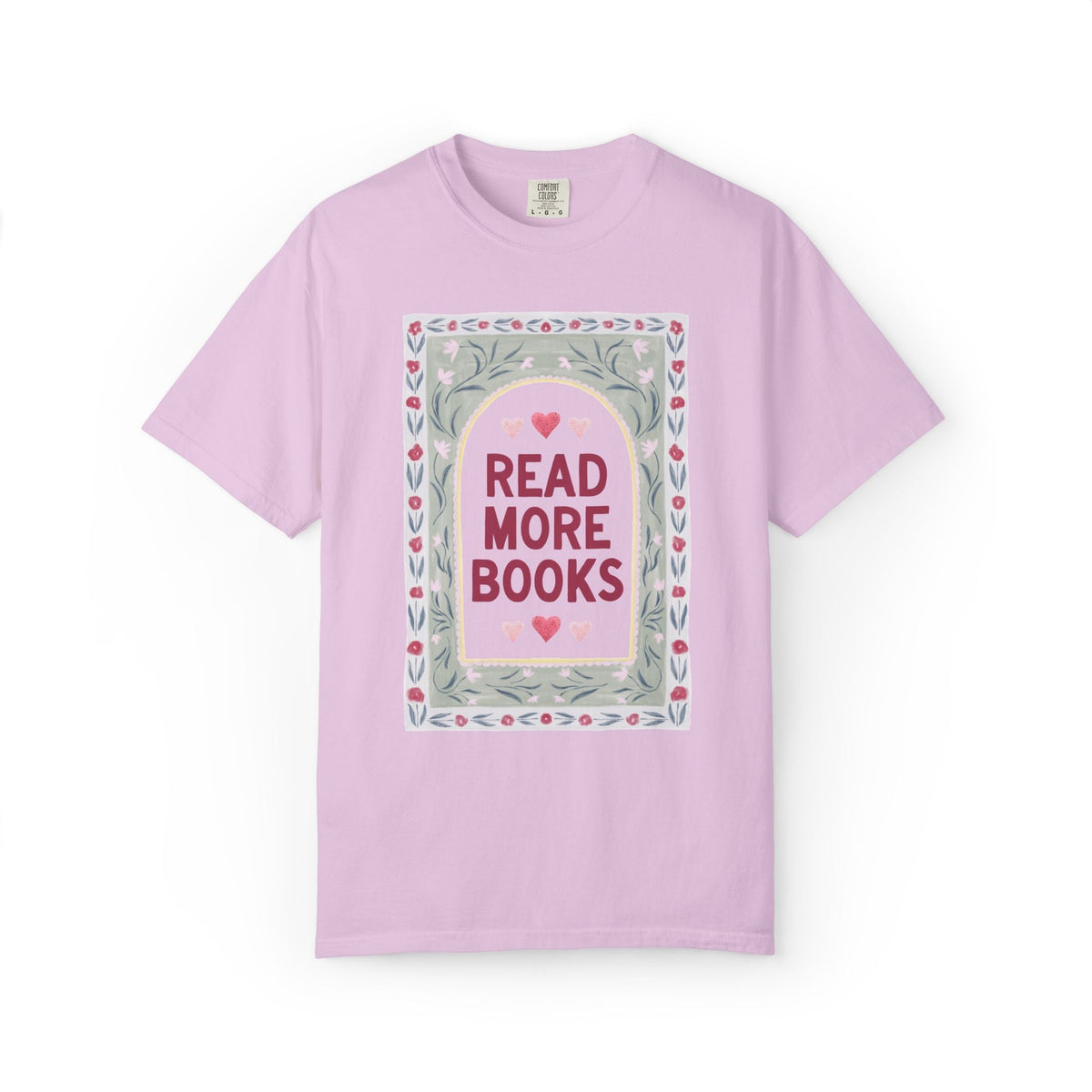 Read More Books Vintage Aesthetic T-Shirt with Flowers for Bookworm or Book Lover, Cute Kitschy Reading Month Tee Shirt for Fiction Reader - Opal and June