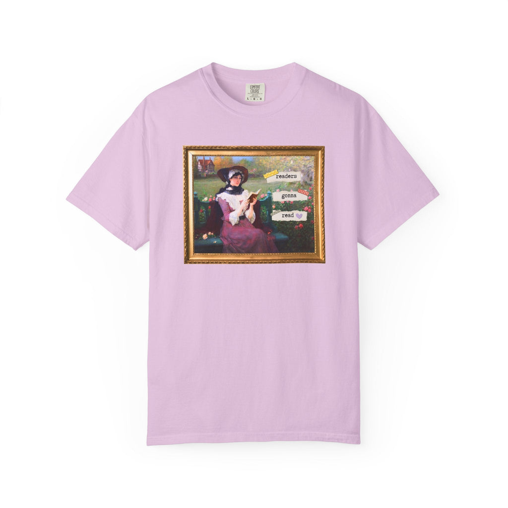 Readers Gonna Read Art History Bookish Tee Shirt for Book Lover, Funny Saying Librarian or School Librarian Tee with 19th Century Painting - Opal and June