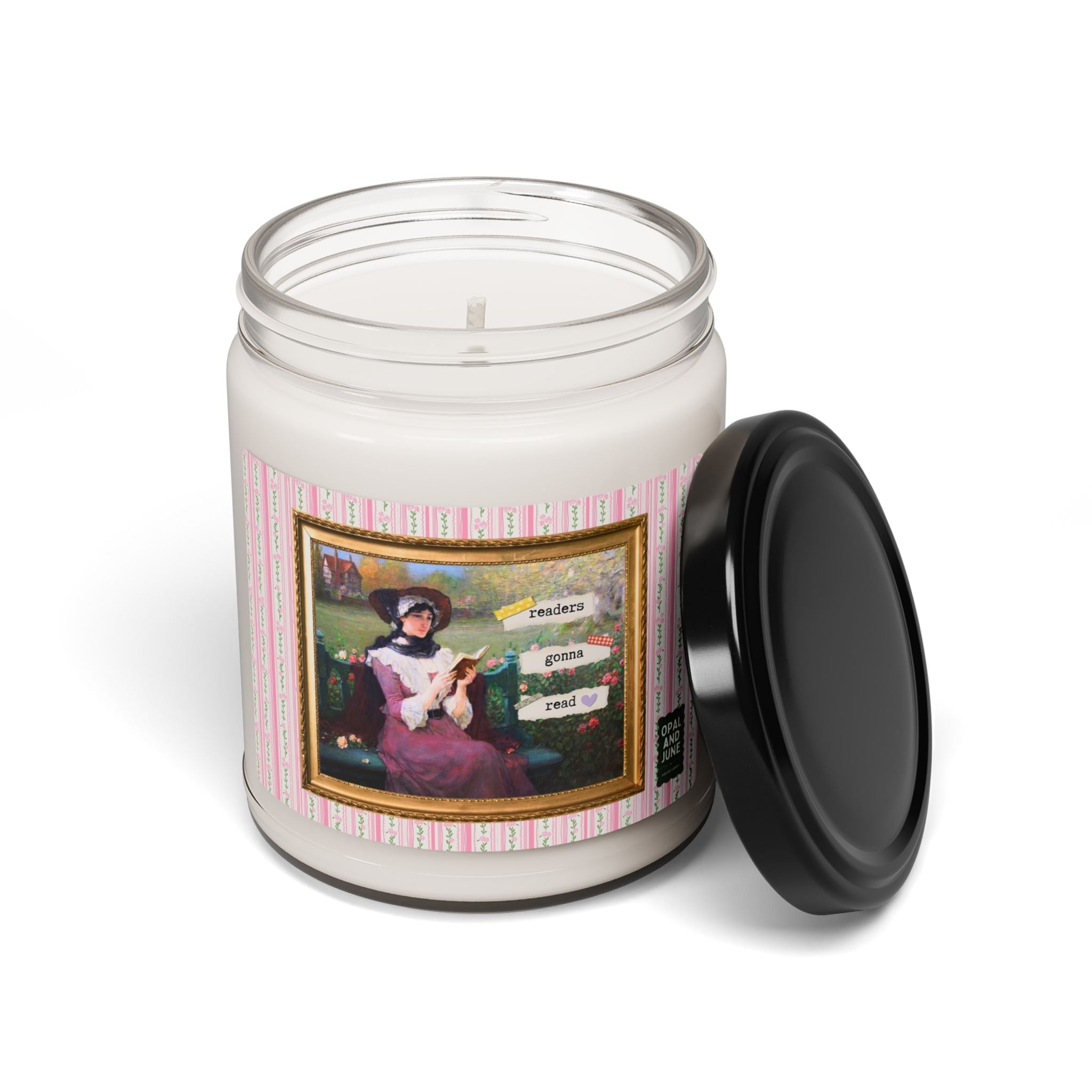 Readers Gonna Read: Funny Art History Bookish Candle for Romance Reader Who Loves Art History, 9 Oz Soy Candle for Book Lover or Librarian - Opal and June
