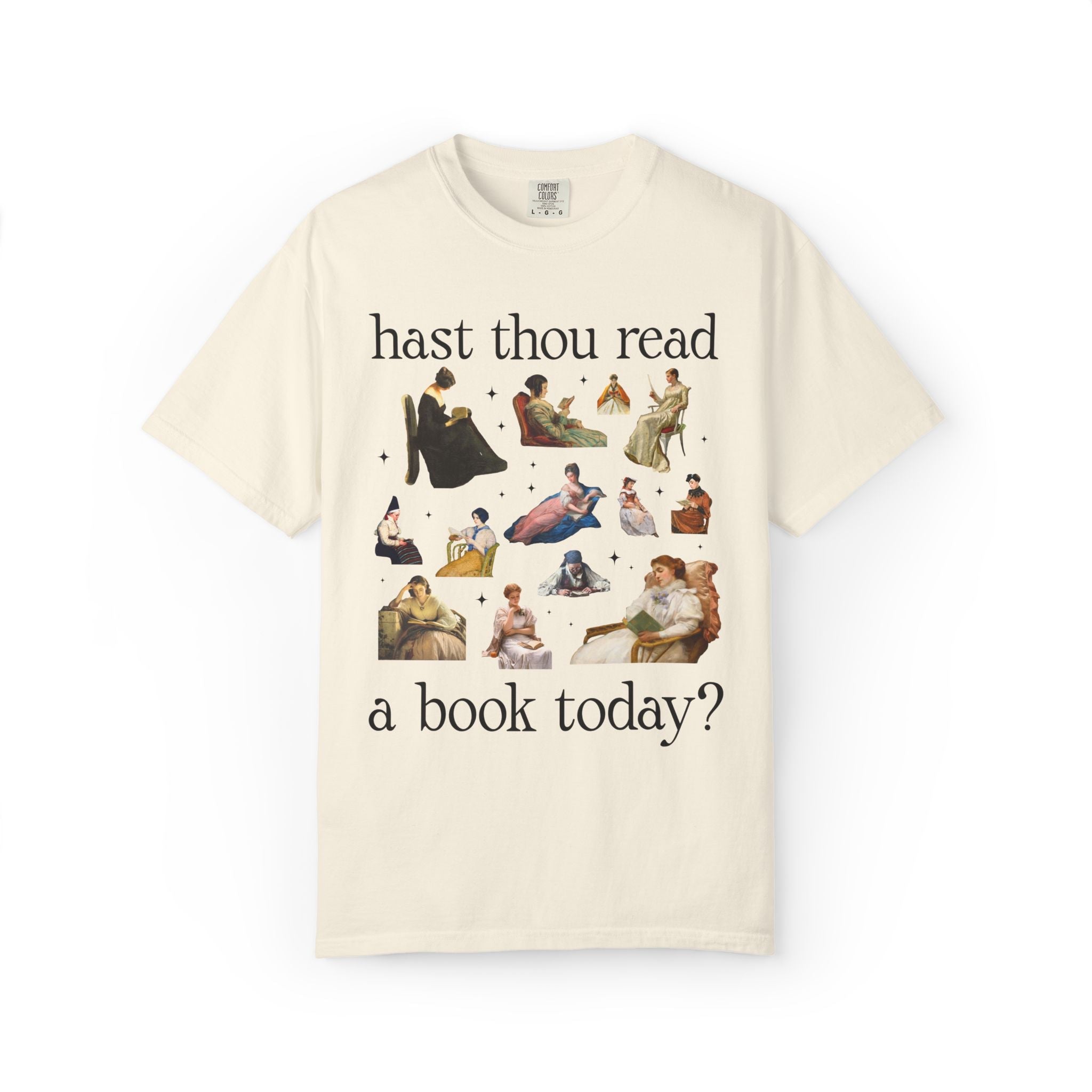 Reading Art History T-Shirt: Hast Thou Read a Book Today? | Cute Bookish T-Shirt with Famous Paintings of Women Reading, Librarian Gift - Opal and June