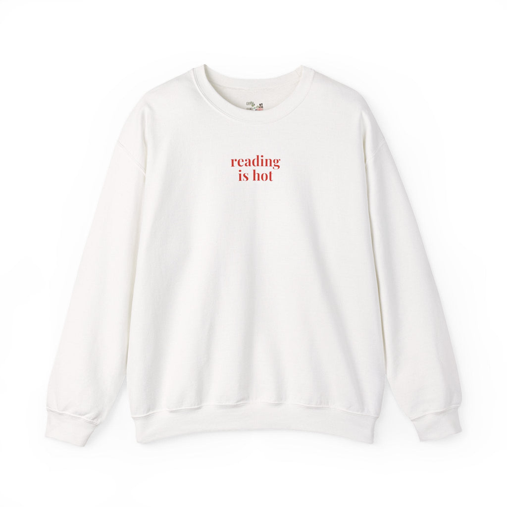Reading is Hot: Funny Bookworm Sweatshirt, Romance Reader Librarian, Funny Saying Crewneck, Book Lover Gift Idea, Fantasy Romance Reader - Opal and June
