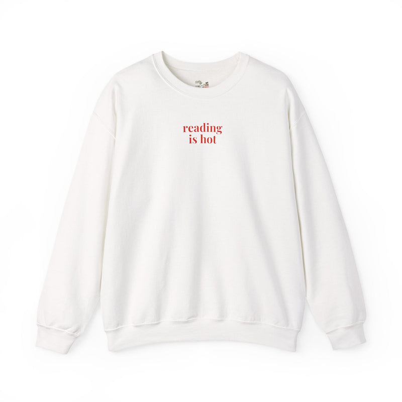 Reading is Hot: Funny Bookworm Sweatshirt, Romance Reader Librarian, Funny Saying Crewneck, Book Lover Gift Idea, Fantasy Romance Reader - Opal and June