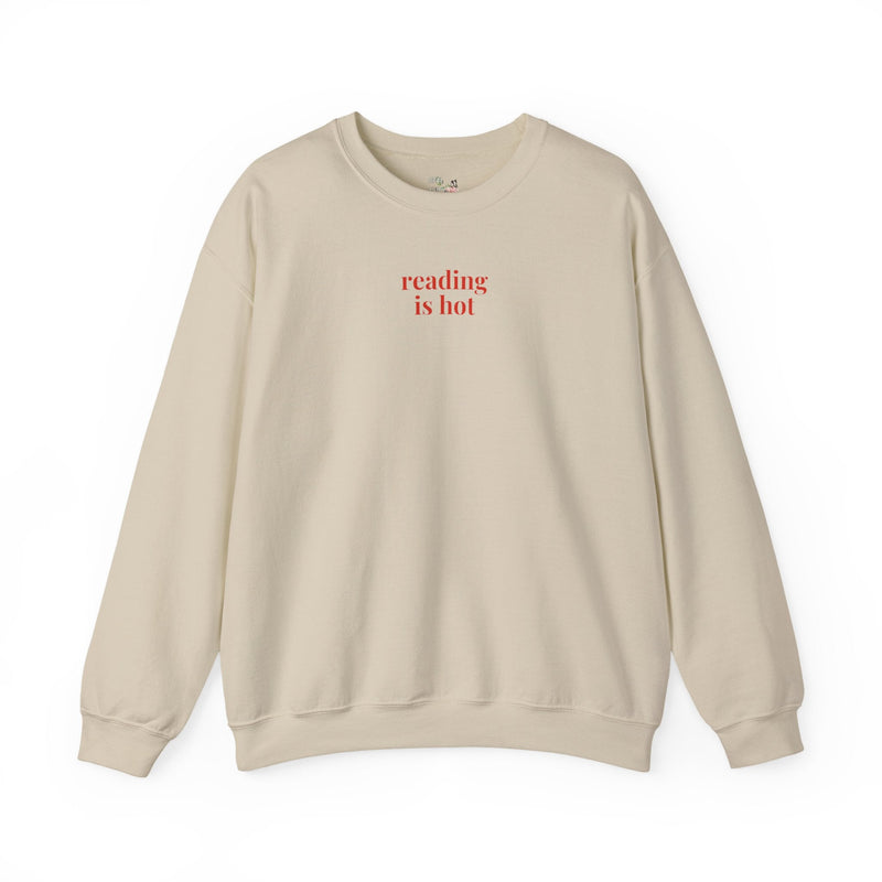 Reading is Hot: Funny Bookworm Sweatshirt, Romance Reader Librarian, Funny Saying Crewneck, Book Lover Gift Idea, Fantasy Romance Reader - Opal and June