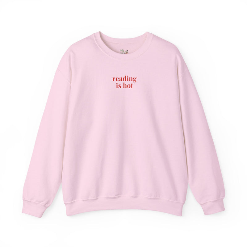 Reading is Hot: Funny Bookworm Sweatshirt, Romance Reader Librarian, Funny Saying Crewneck, Book Lover Gift Idea, Fantasy Romance Reader - Opal and June