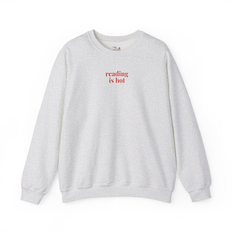 Reading is Hot: Funny Bookworm Sweatshirt, Romance Reader Librarian, Funny Saying Crewneck, Book Lover Gift Idea, Fantasy Romance Reader - Opal and June