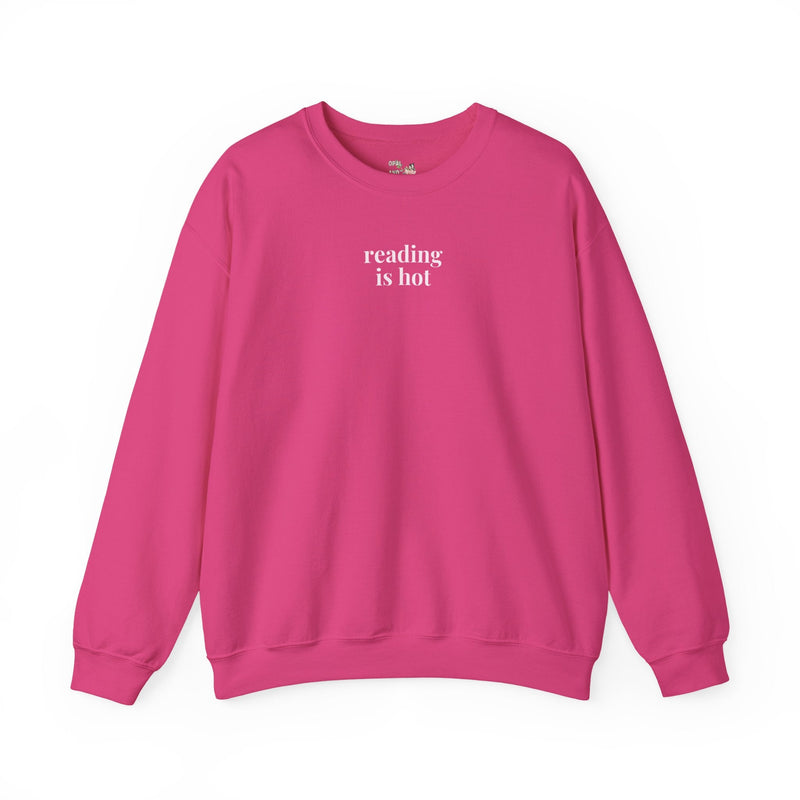Reading is Hot: Funny Bookworm Sweatshirt, Romance Reader Librarian, Funny Saying Crewneck, Book Lover Gift Idea, Fantasy Romance Reader - Opal and June