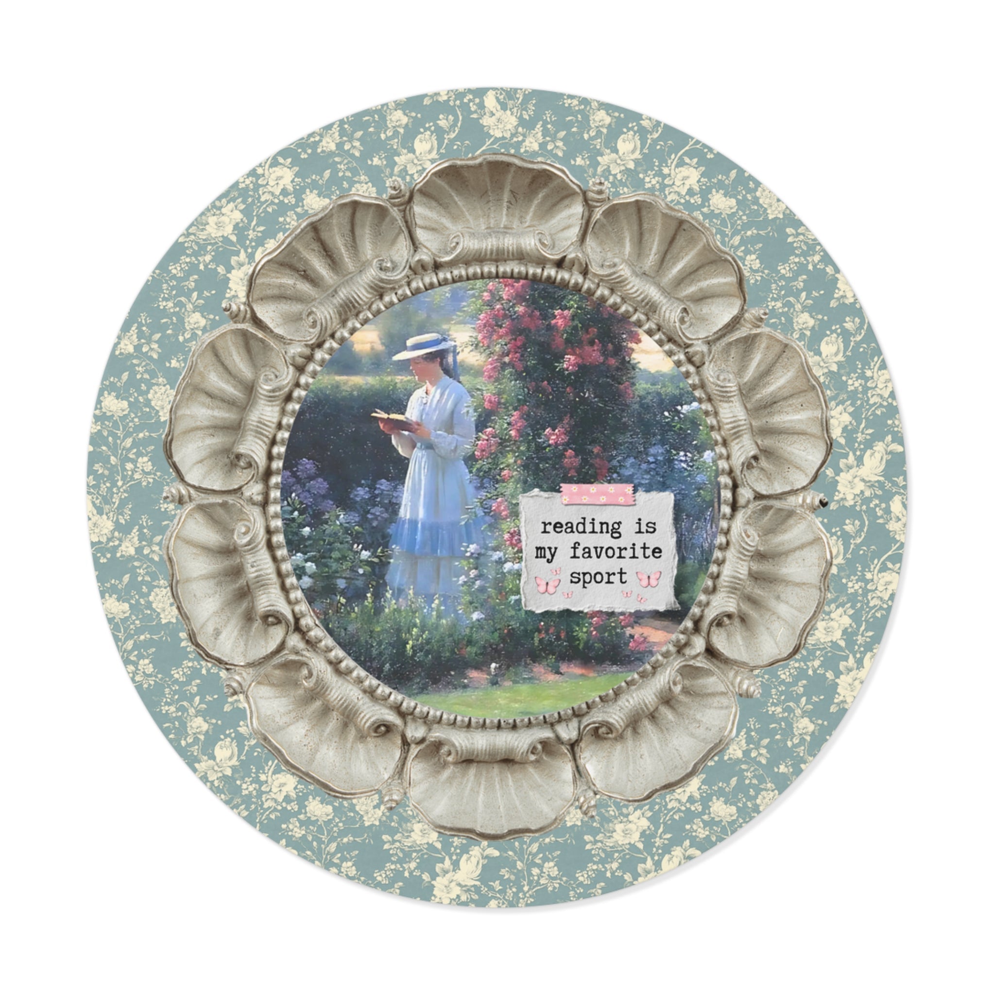 Reading is My Favorite Sport Bookish Art History Sticker, Sweet Solitude Painting by Edmund Blair Leighton, Romance Reader Gardening Sticker - Opal and June