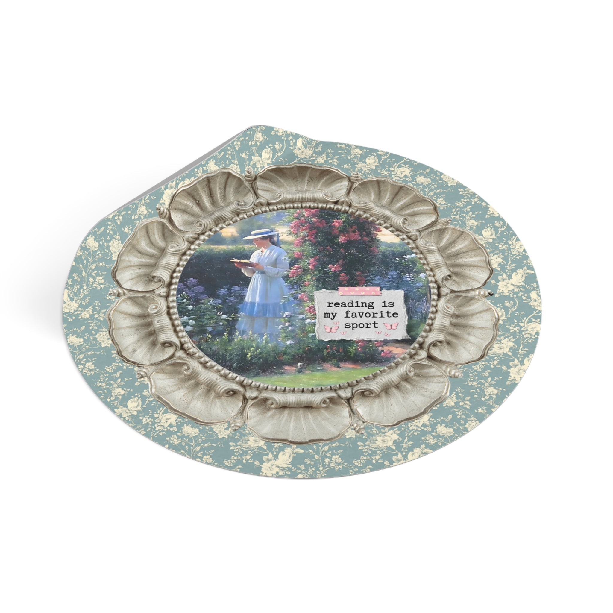 Reading is My Favorite Sport Bookish Art History Sticker, Sweet Solitude Painting by Edmund Blair Leighton, Romance Reader Gardening Sticker - Opal and June