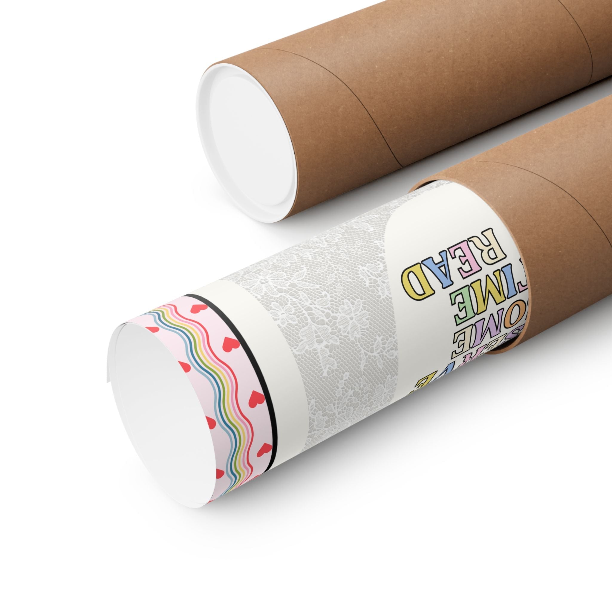 Reading Poster Print with Hearts: You Deserve Some Time to Read, Cute Bookish Present for Mom Who Loves Books, Teen Daughter Gift for Room - Opal and June