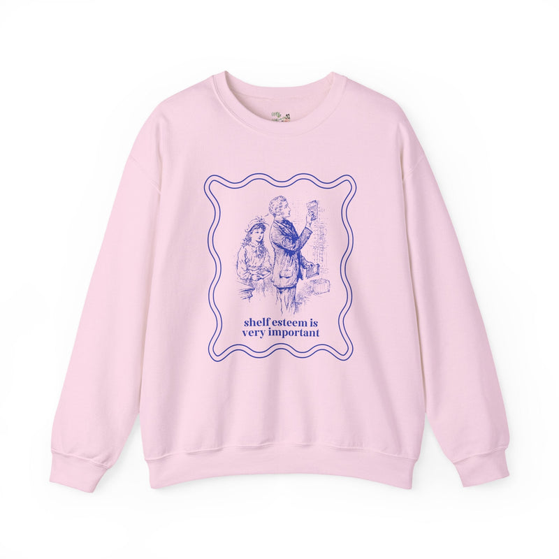 Reading Sweatshirt for Book Lover: Shelf Esteem is Very Important, Funny Saying Bookish Shirt for Mom Who Loves Books, Cute Librarian Gift - Opal and June