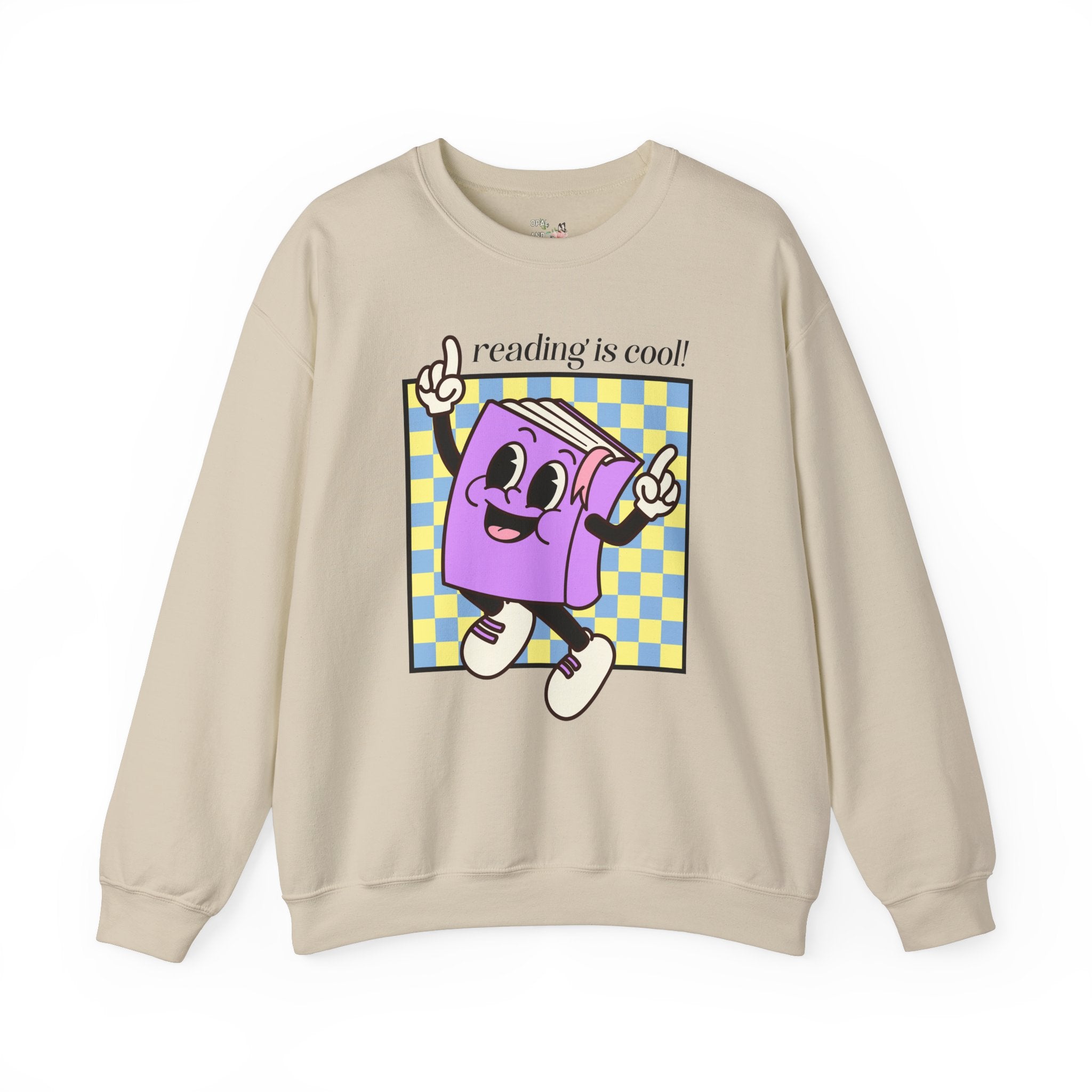 Reading Teacher or School Librarian Sweatshirt for Book Lover: Reading is Cool! Cute First Grade Teacher Shirt, Romance Reader Bookworm Gift - Opal and June