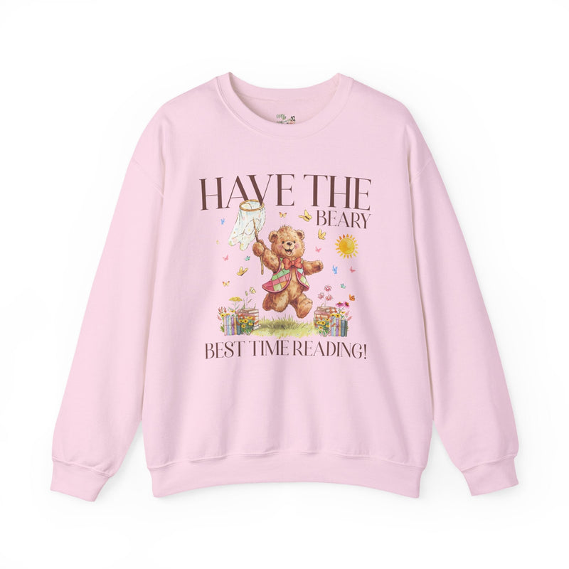 Reading Teacher or School Librarian Sweatshirt for Romance Reader, Friend Who Loves Reading, Cottagecore Bear with Butterflies Bookish Gift - Opal and June
