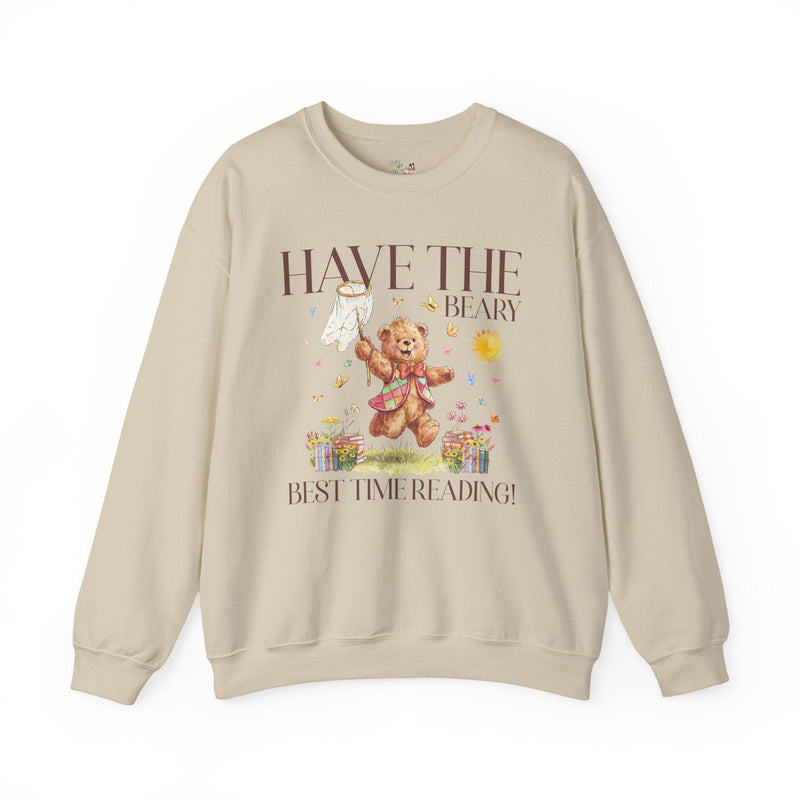 Reading Teacher or School Librarian Sweatshirt for Romance Reader, Friend Who Loves Reading, Cottagecore Bear with Butterflies Bookish Gift - Opal and June