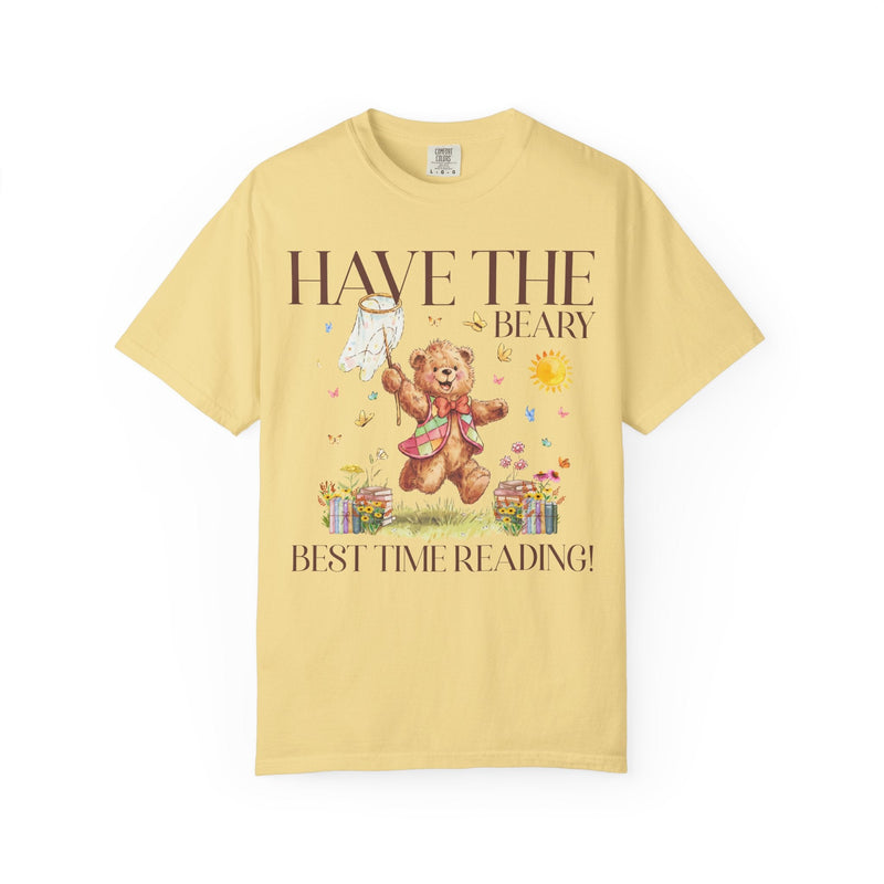 Reading Teacher or School Librarian Tee Shirt for Romance Reader or Friend Who Loves Reading, Cottagecore Bear with Butterflies Bookish Tee - Opal and June
