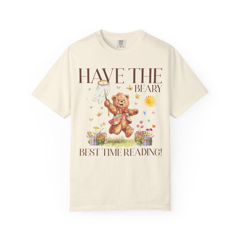 Reading Teacher or School Librarian Tee Shirt for Romance Reader or Friend Who Loves Reading, Cottagecore Bear with Butterflies Bookish Tee - Opal and June