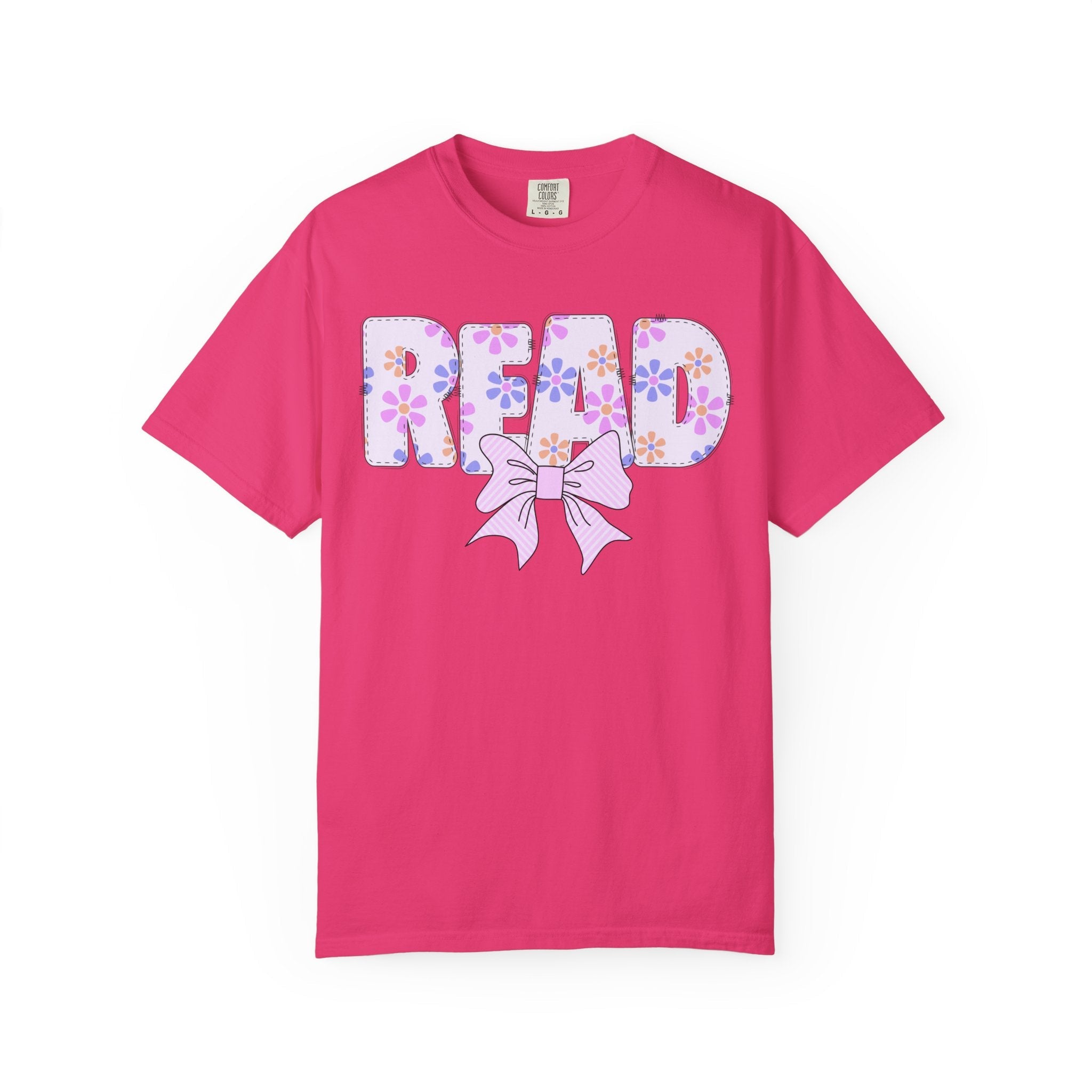 Reading Teacher Tee Shirt for School Librarian or Principal, Book Lover Gift, Cute Bookish T-Shirt for Bookworm, Floral 90s Retro Vibe - Opal and June
