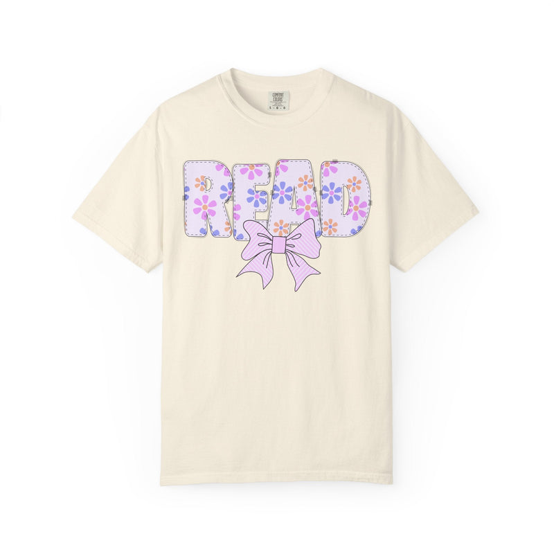 Reading Teacher Tee Shirt for School Librarian or Principal, Book Lover Gift, Cute Bookish T-Shirt for Bookworm, Floral 90s Retro Vibe - Opal and June