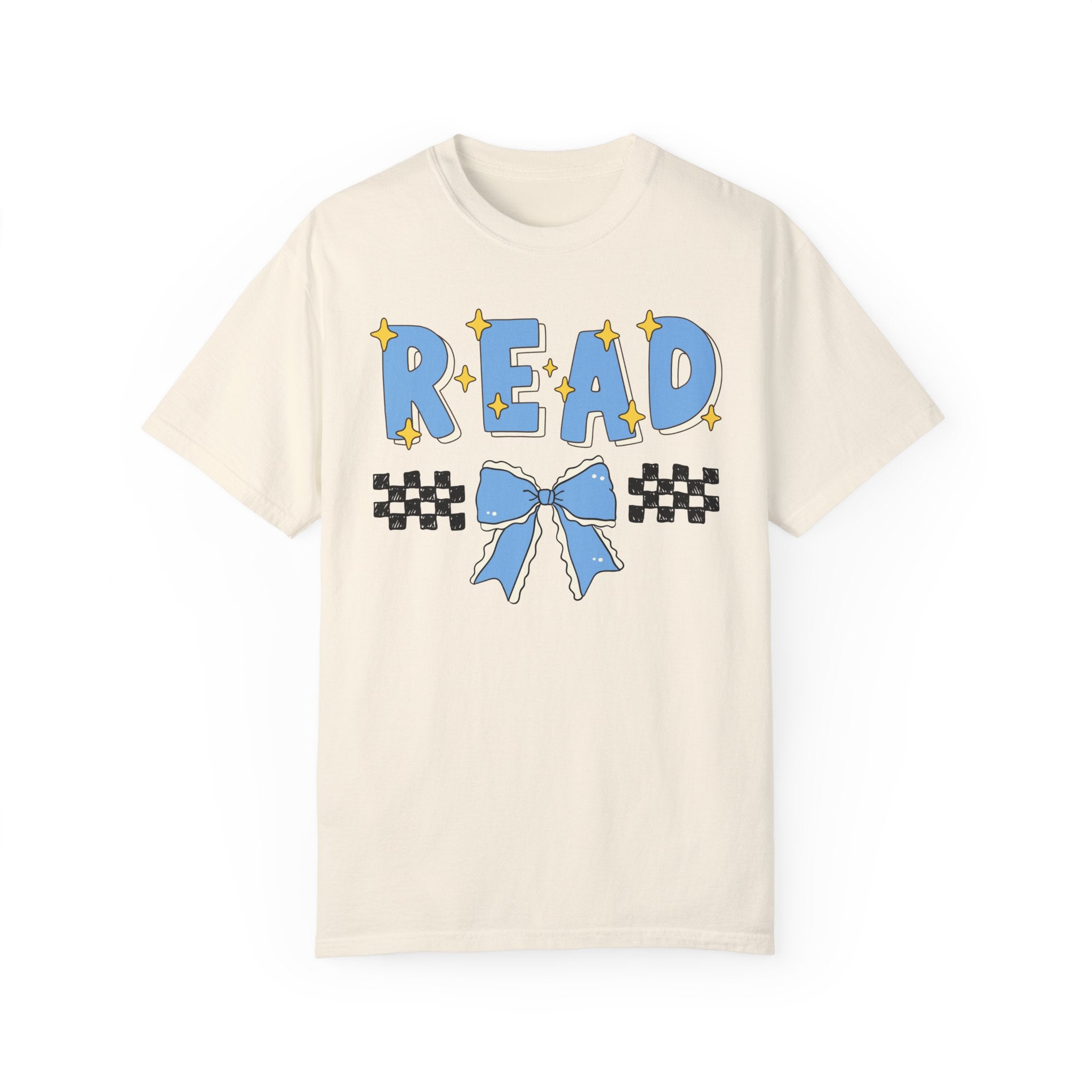Reading Teacher Tee Shirt with Bow: Cute School Librarian Gift for Bookworm, Kindergarten Teacher Appreciation Gift with Bow, Reading Month - Opal and June
