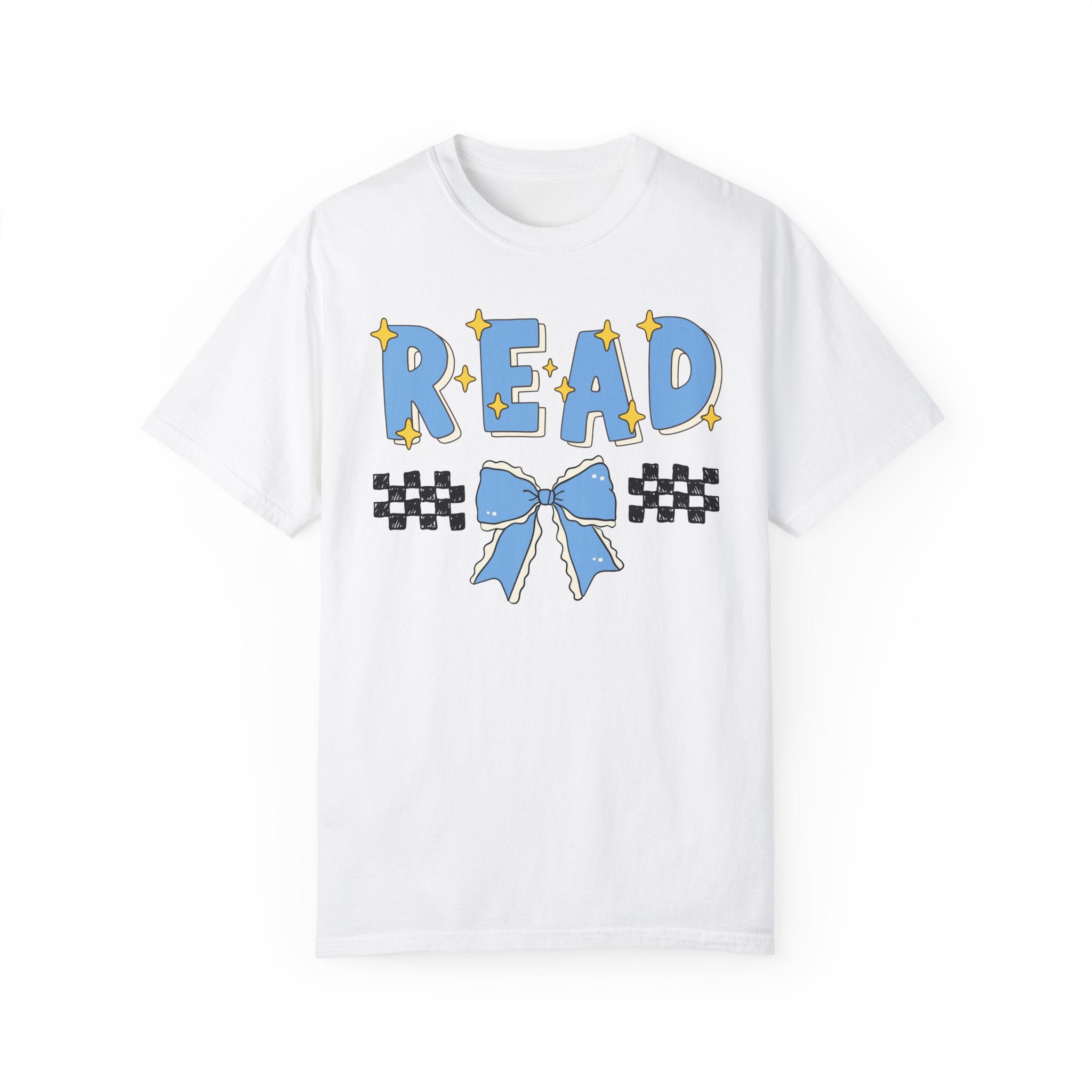 Reading Teacher Tee Shirt with Bow: Cute School Librarian Gift for Bookworm, Kindergarten Teacher Appreciation Gift with Bow, Reading Month - Opal and June